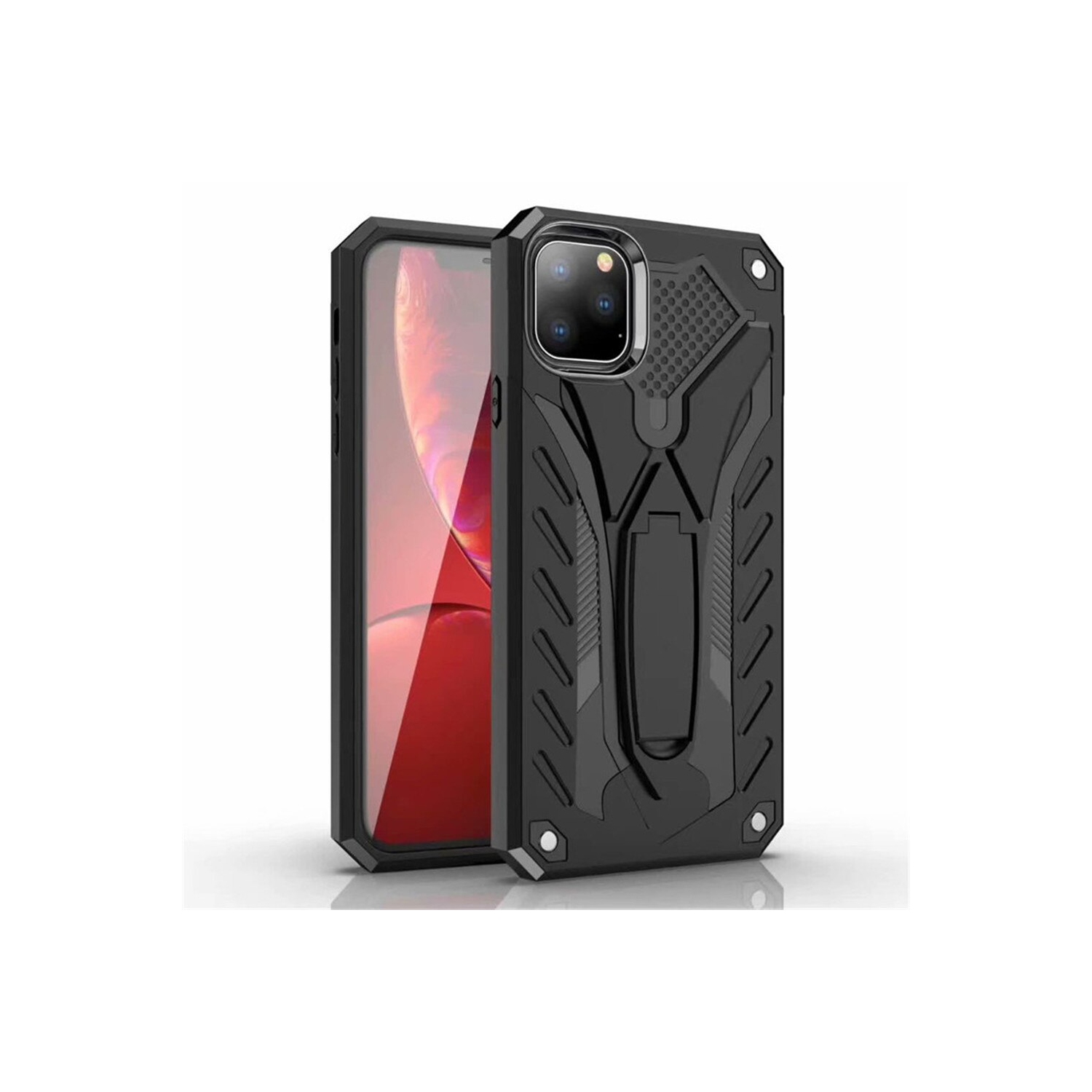 【CSmart】 Résistant aux chocs Raboteux Défenseur Étui Coque rigide Housse de béquille pour iPhone 12 Mini, noir