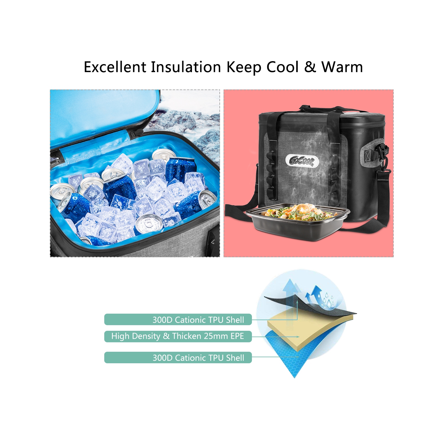 Costway 36 Cans Large Soft Pack Cooler Bag Insulated Water-Resistant For Picnic Camping