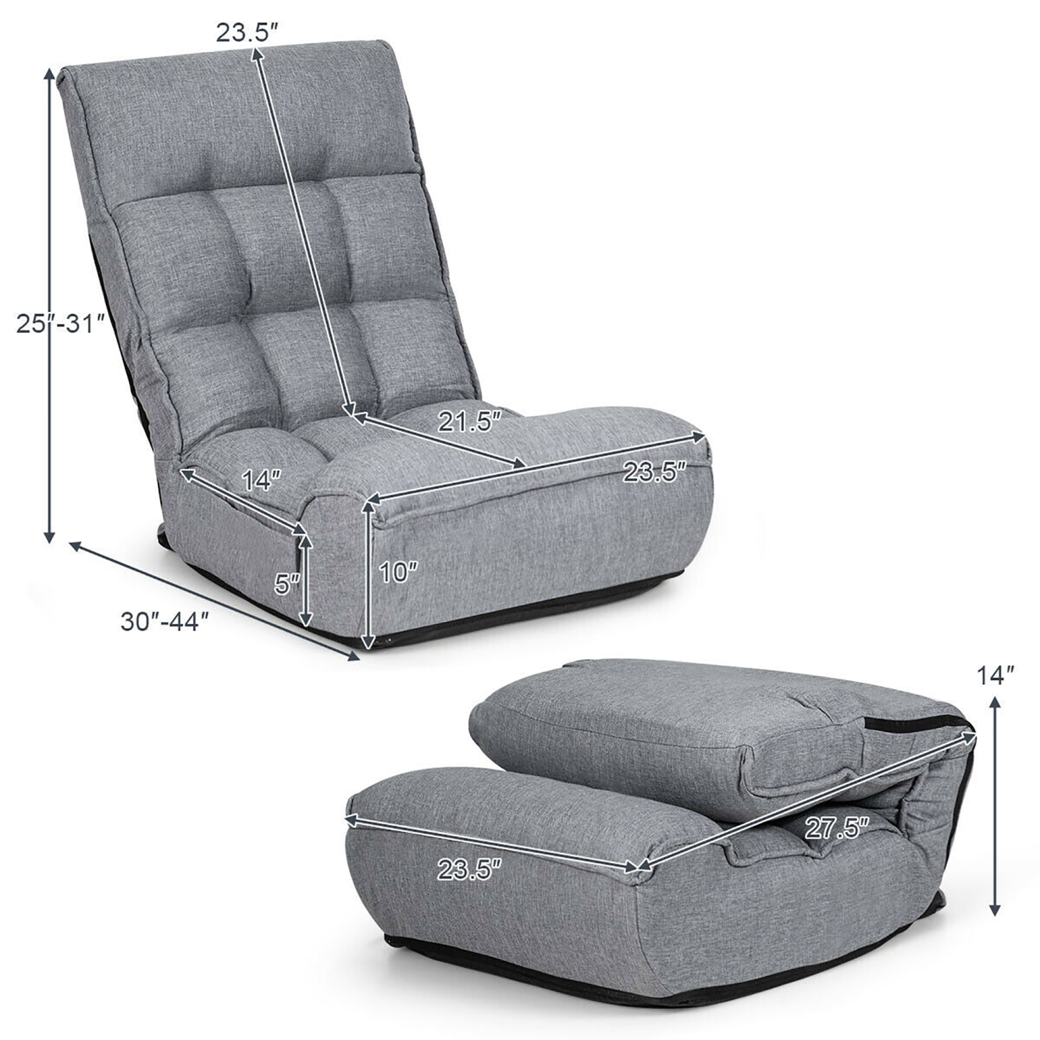 Fauteuil de sol 4 positions Costway