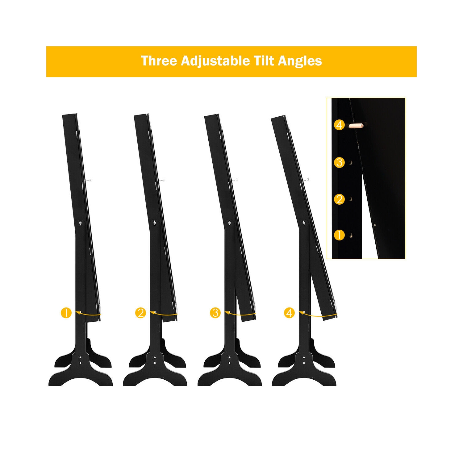 Armoire à bijoux verrouillable avec miroir et rangement avec support de Costway