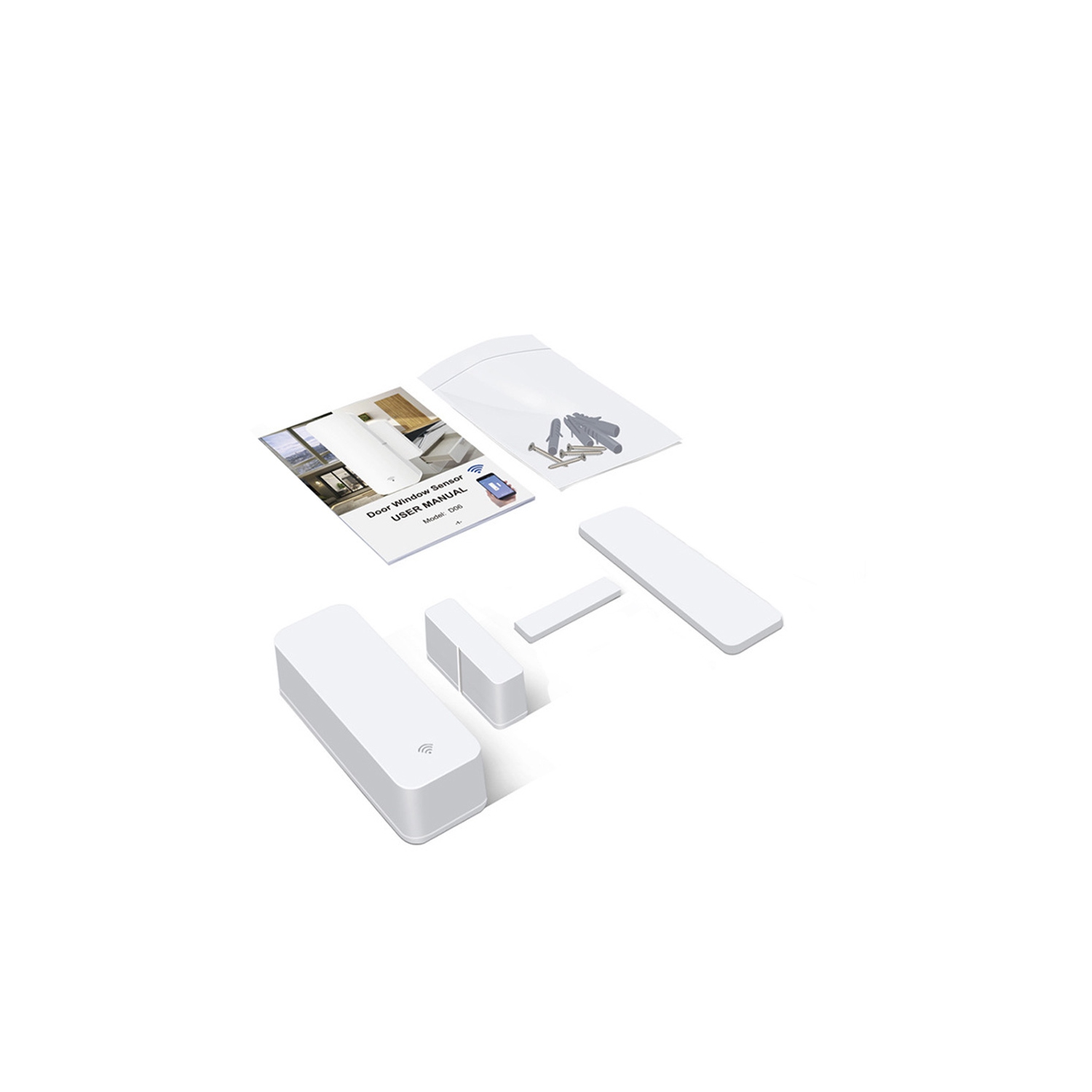 axGear Détecteur d'ouverture et de fermeture des contacts de fenêtre du capteur de porte WiFi intelligent