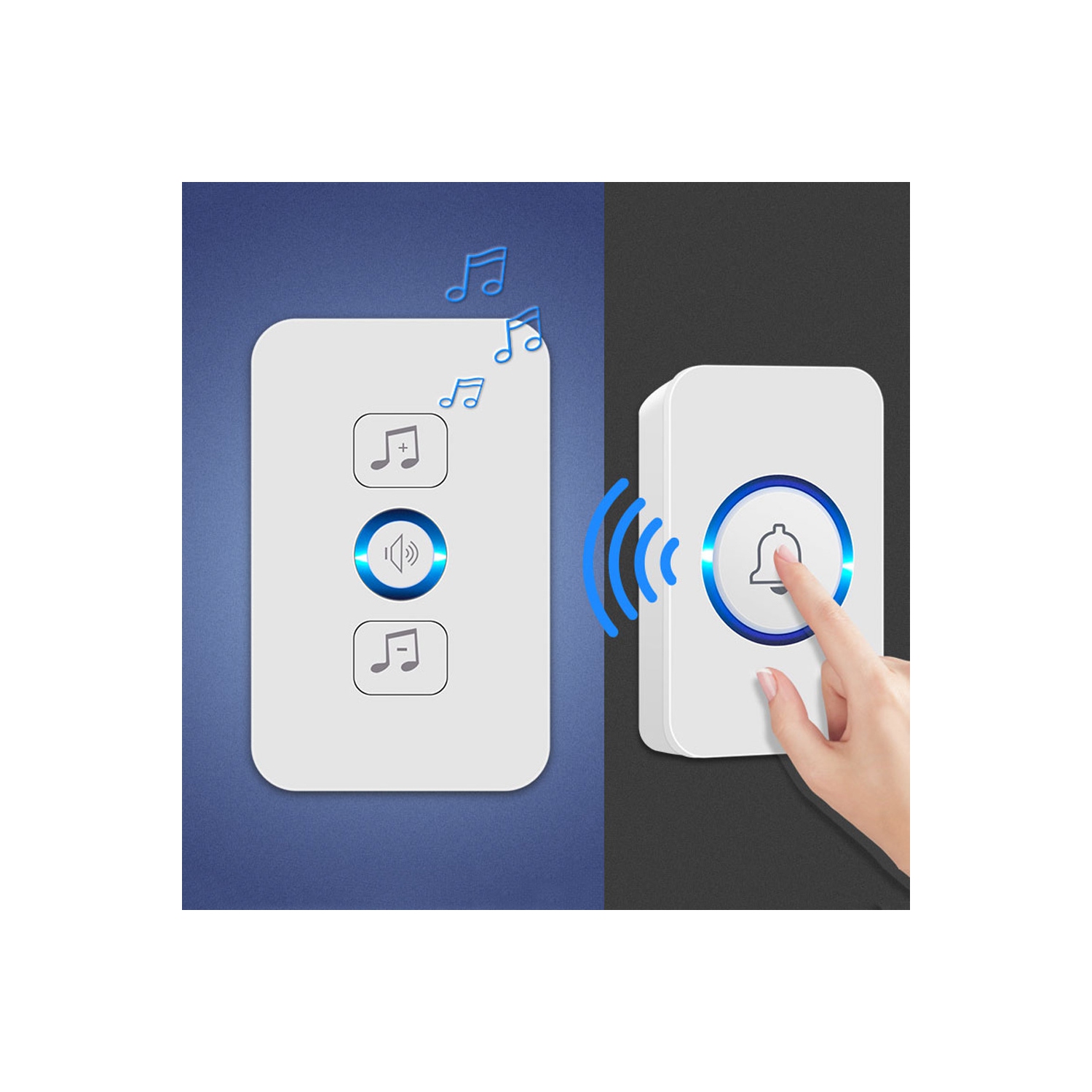 axGear Wireless Waterproof Doorbell 1 Button 1 Receiver 300M Remote Control Door Ring