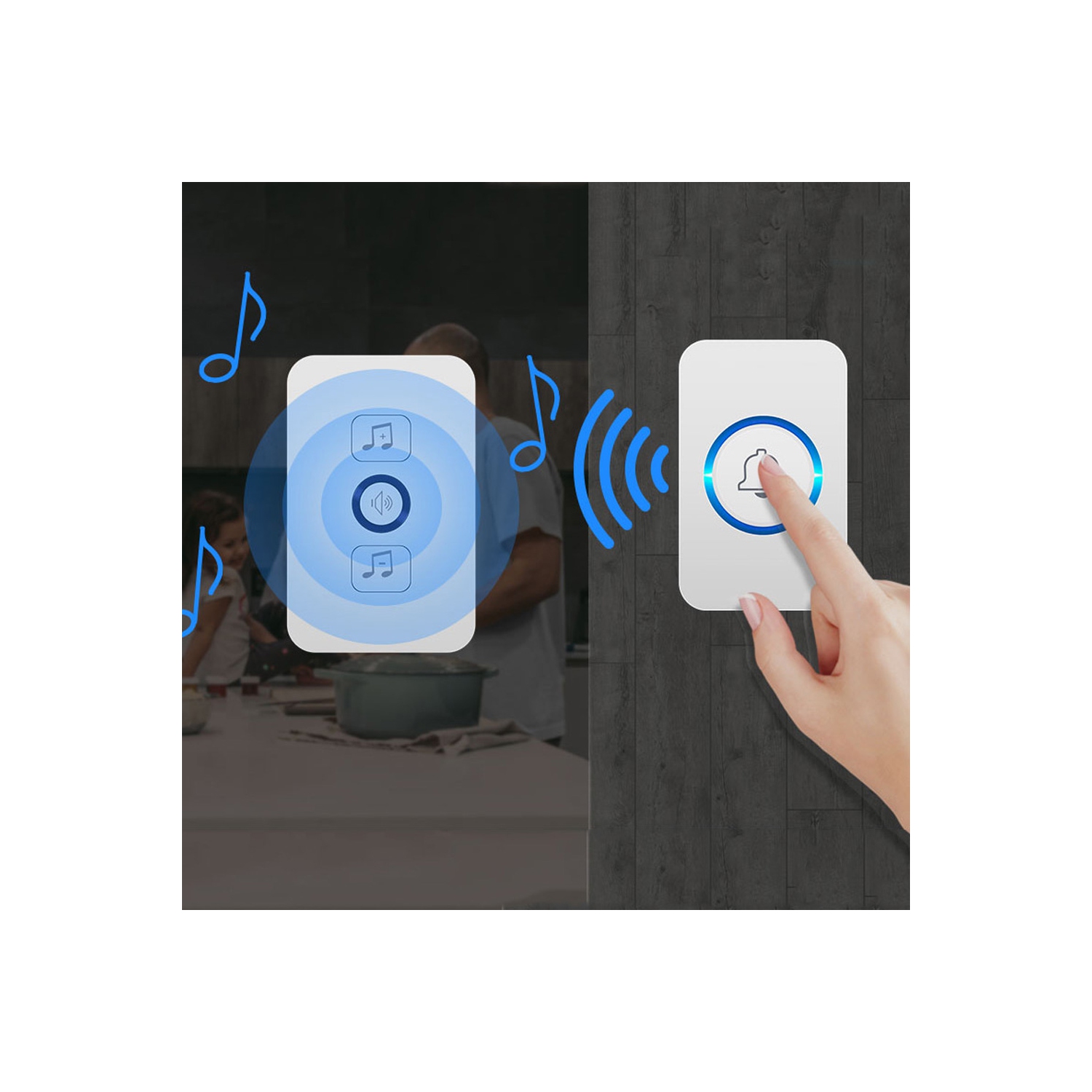 axGear Wireless Waterproof Doorbell 1 Button 1 Receiver 300M Remote Control Door Ring