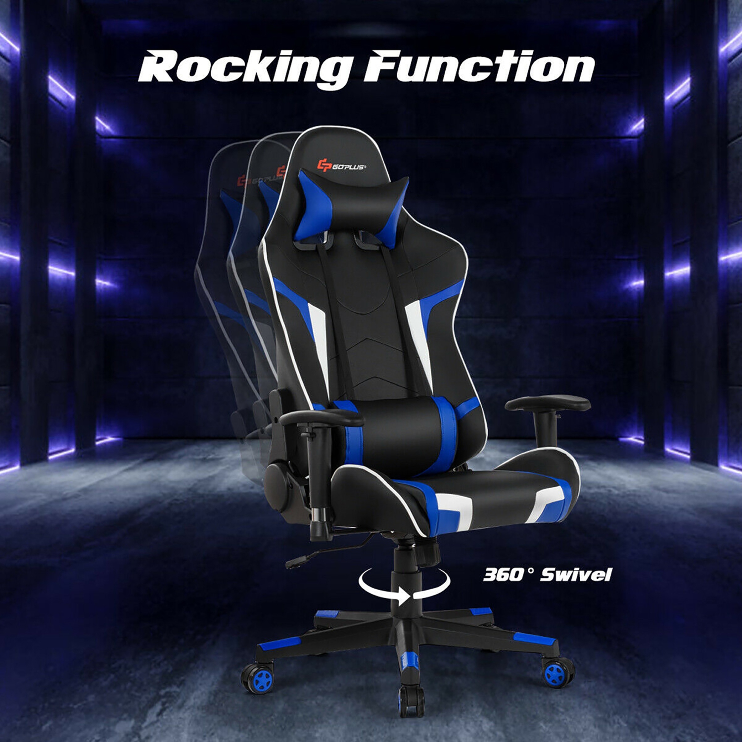 Fauteuil de gamer Goplus - Avec massage et support lombaire