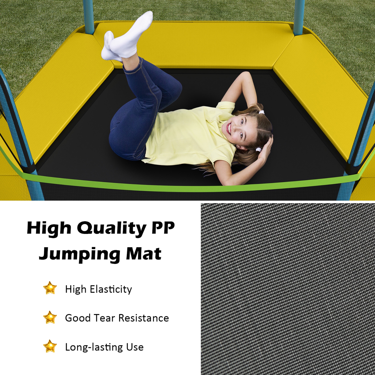 Costway 7 FT Kids Trampoline W/Safety Enclosure Net Spring Pad Indoor Outdoor Heavy Duty