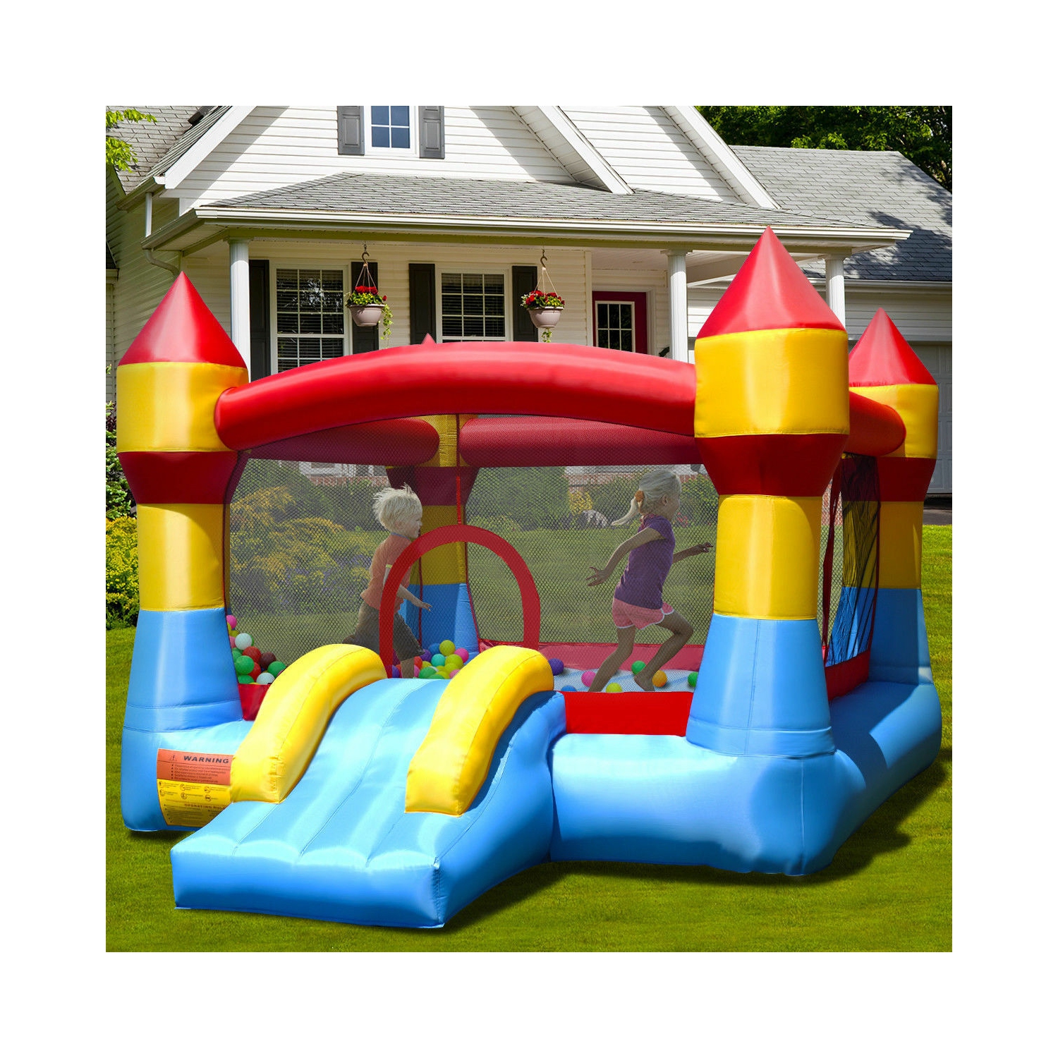 Costway Kid Inflatable Bounce House Castle Moonwalk Playhouse Jumper Slide