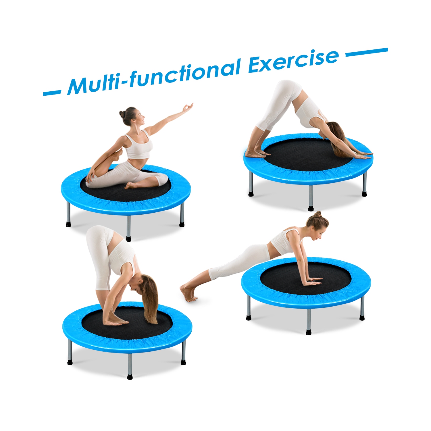 Costway 38'' Rebounder Trampoline Adults and Kids Exercise Workout w/Padding & Springs