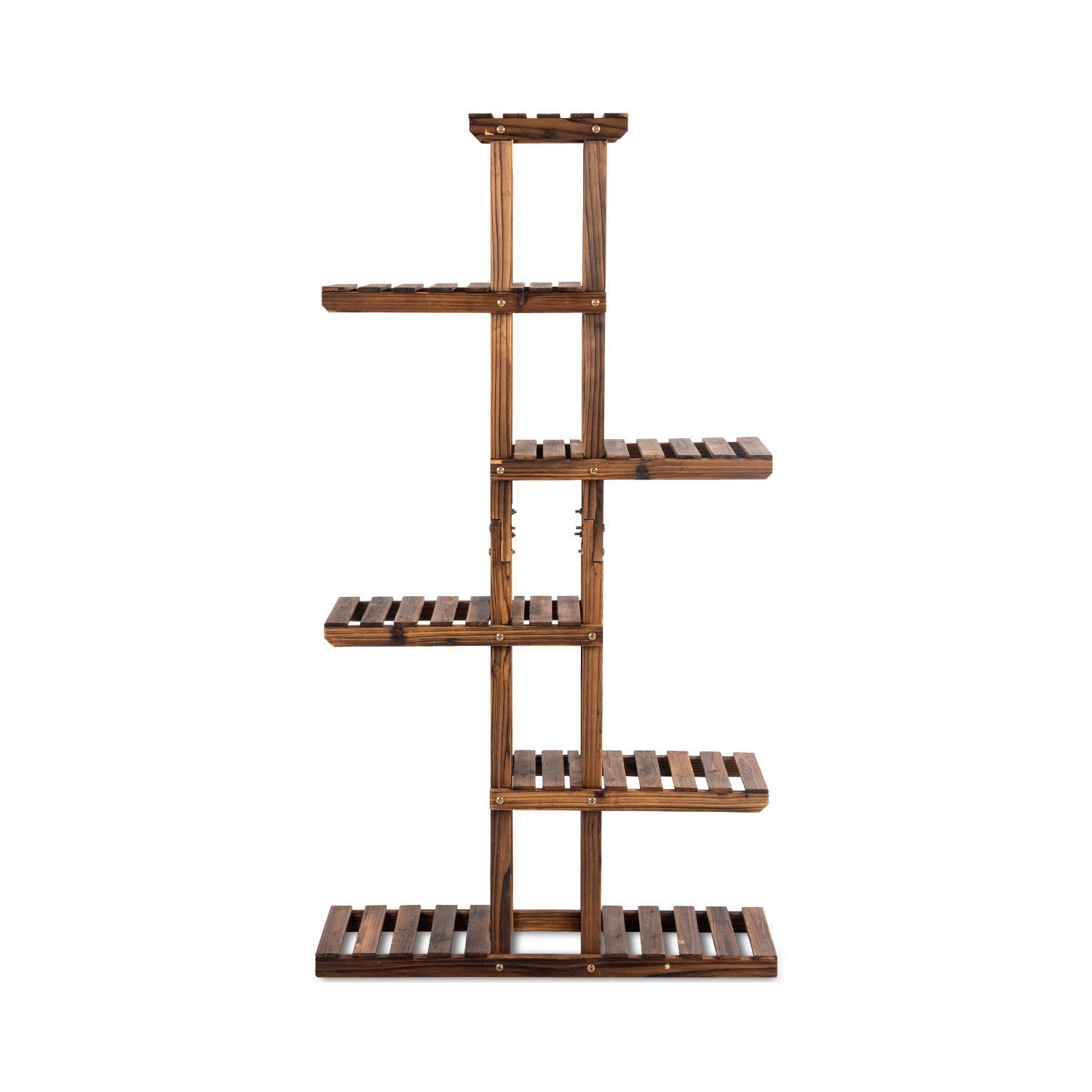 Costway 6 Tier 11 Pots Wooden Plant Flower Display Stand Wood Shelf Storage Rack Garden