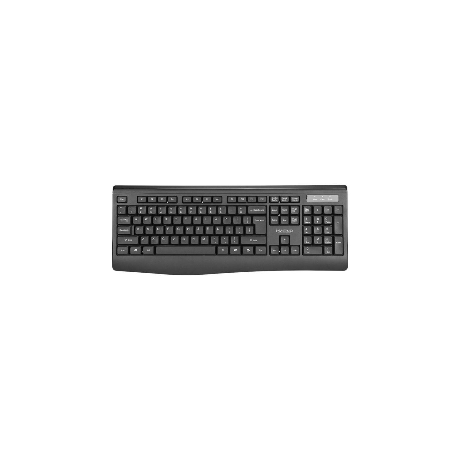 Marvo Office - USB 2.0 Wired Keyboard and Mouse Combo, 104 Keys, English Language, 1200 DPI, Black