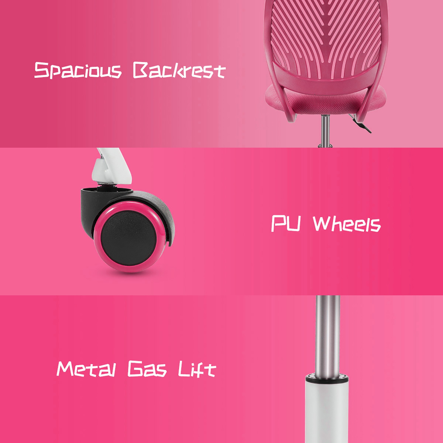 Costway Office Task Desk Armless Chair Adjustable Mid Back Swivel Study Chair