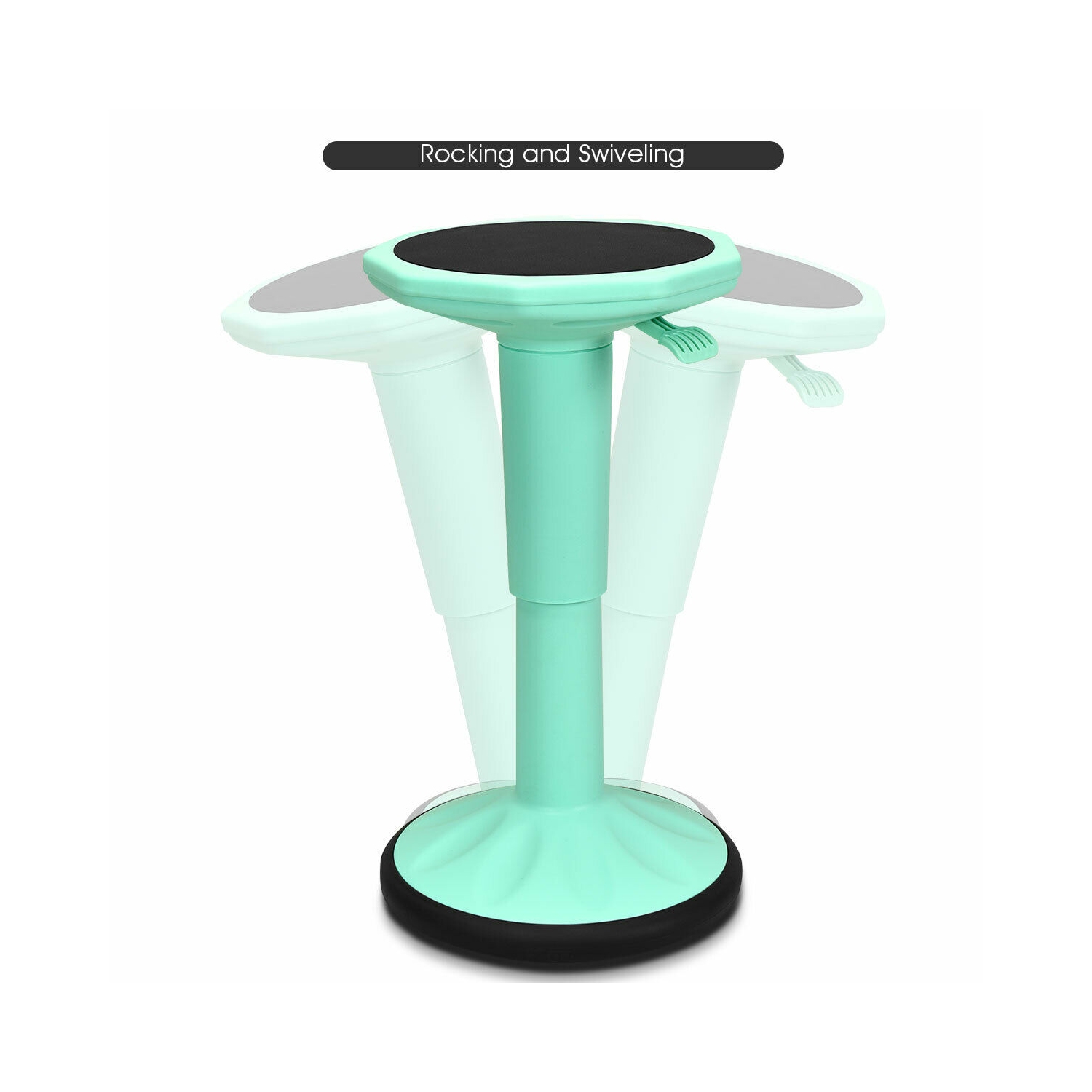 Chaise oscillante ergonomique à hauteur réglable pour enfants avec tabouret actif de Costway