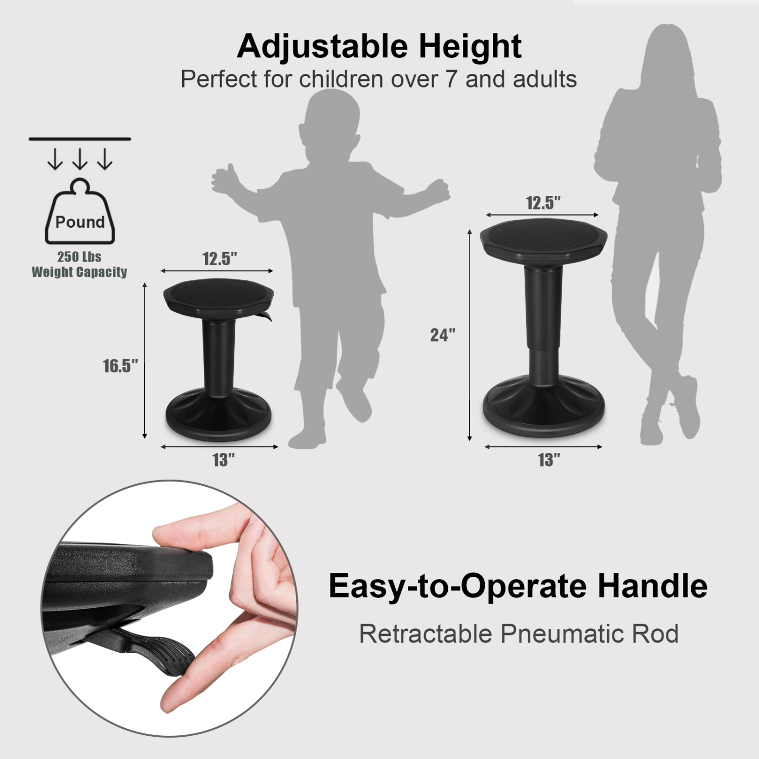 Costway Kids Active Motion Stool Ergonomic Wobble Chair with Adjustable Height