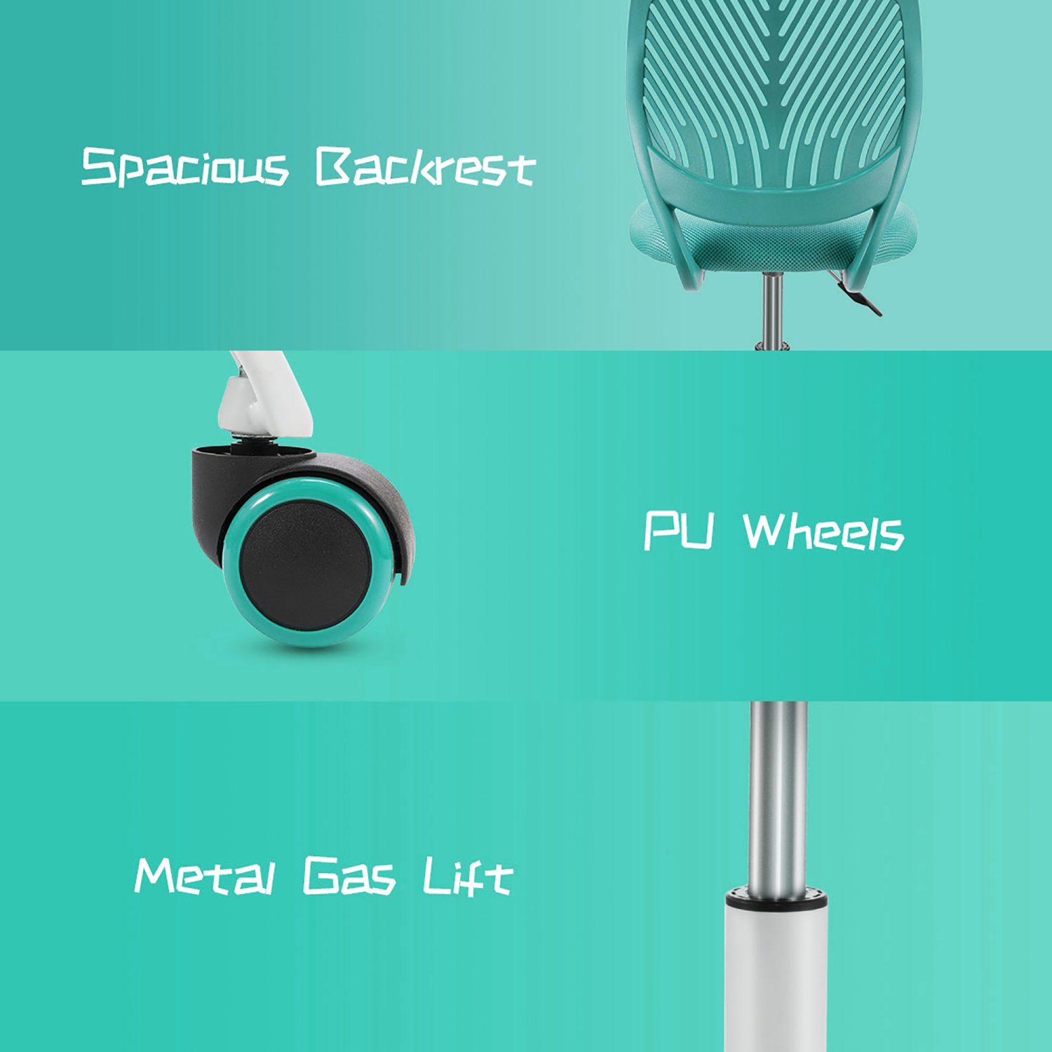 Costway Office Task Desk Armless Chair Adjustable Mid Back Swivel Study Chair