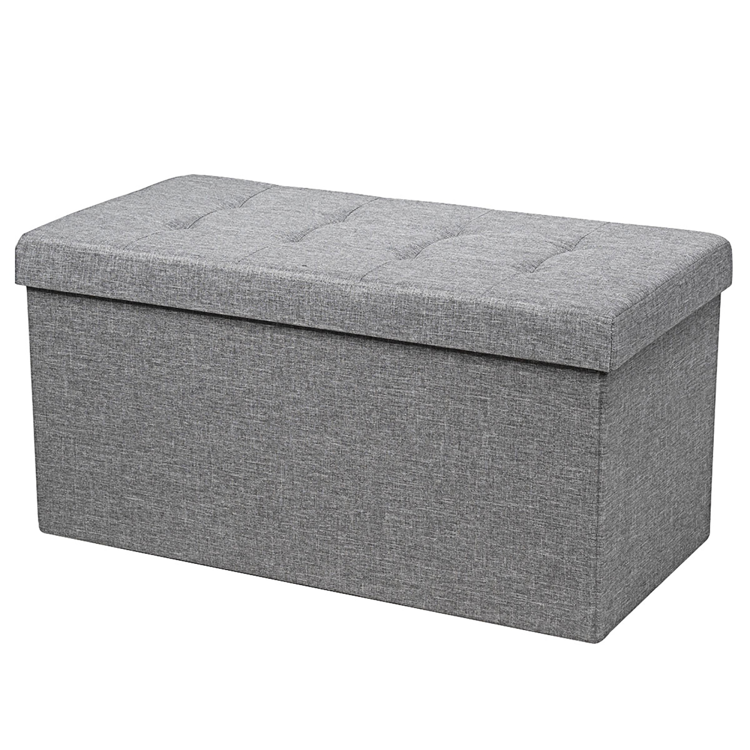 Costway 31.5''Fabric Foldable Storage Ottoman Toy Chest W/Removable Storage Bin