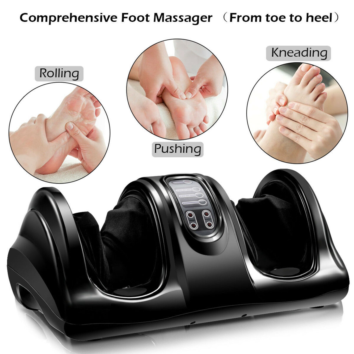 Costway Shiatsu Foot Massager Kneading and Rolling Leg Calf Ankle w/Remote Black