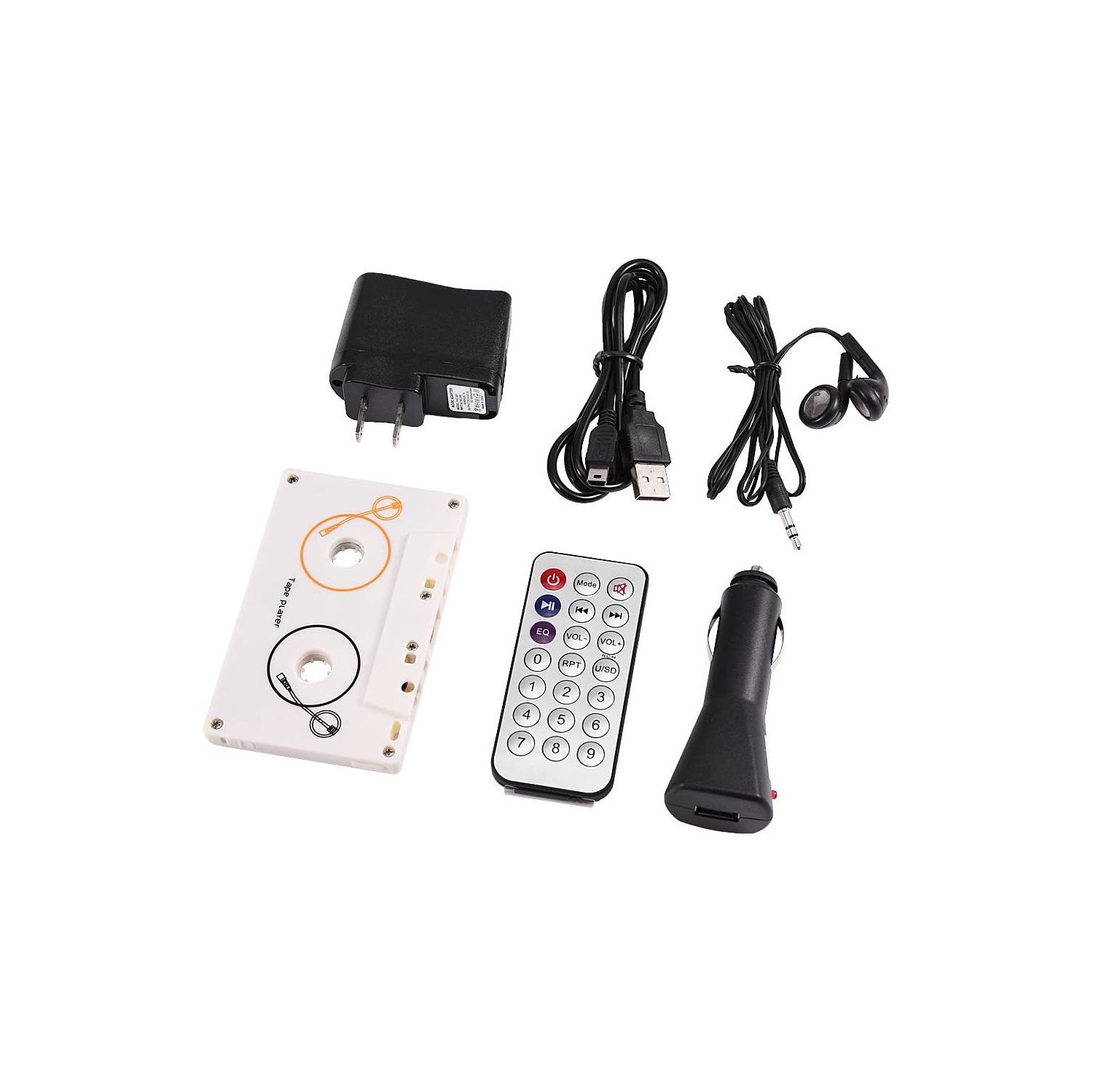 Car Kit Stereo Cassette Tape SD MMC Mp3 Player Adapter with Remote Control Cassette Adapter