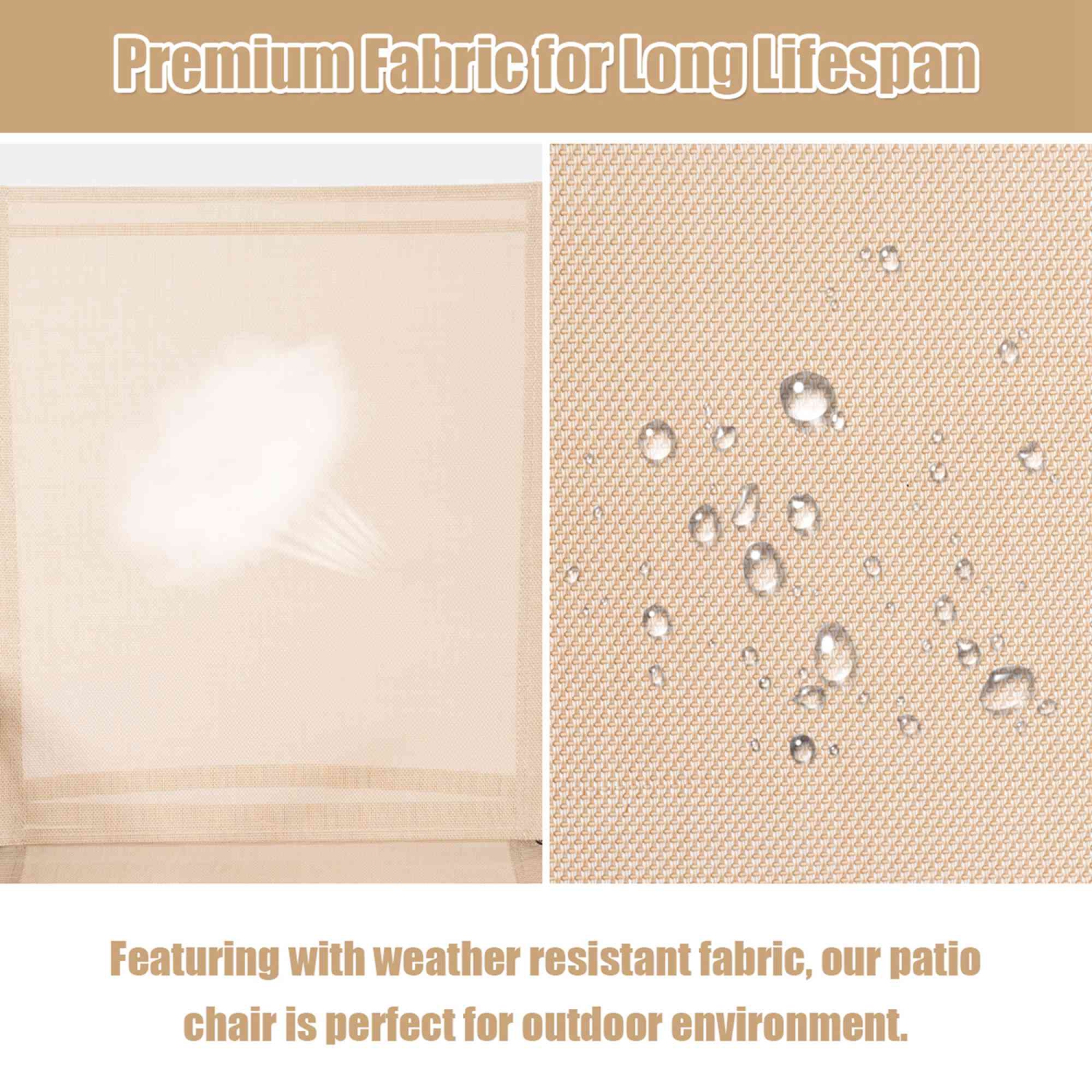 Costway 2PCS Patio Chairs Deck Yard W/Armrest