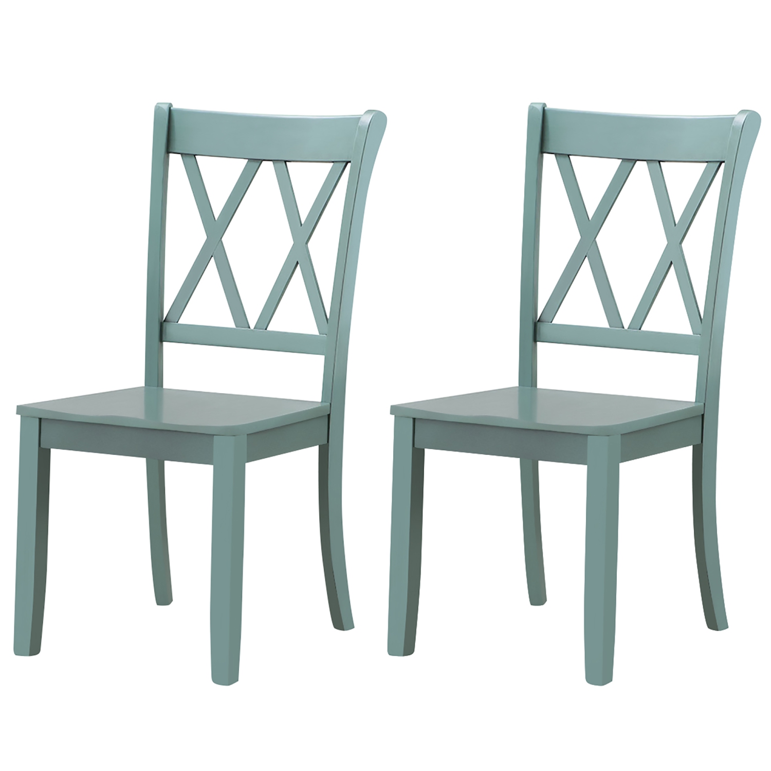 Costway Set of 2 Wood Dining Chair Cross Back Dining Room Side Chair Home Kitchen