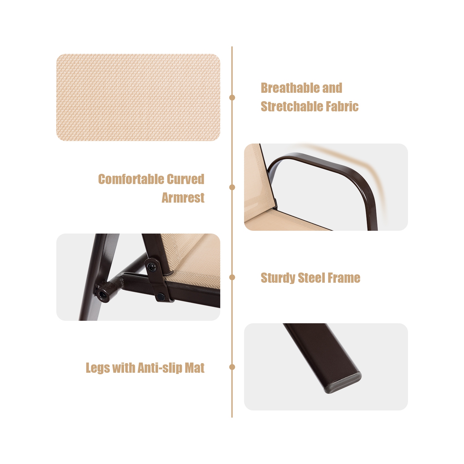 Costway 4PCS Patio Chairs Garden Deck Yard W/Armrest