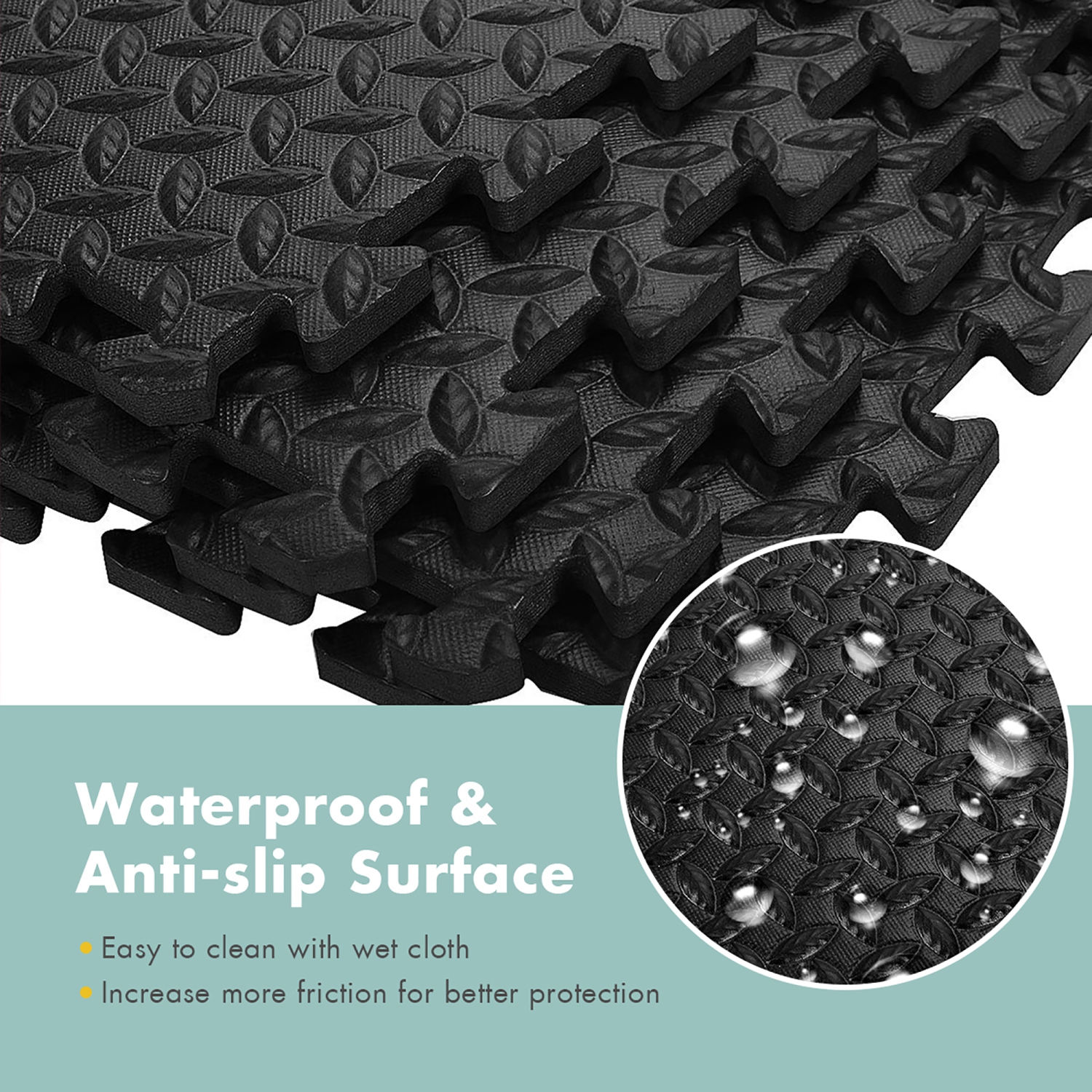 Tapis d'exercice casse-tête 12Tiles 1/2 po avec tuiles interverrouillables en mousse EVA de Costway