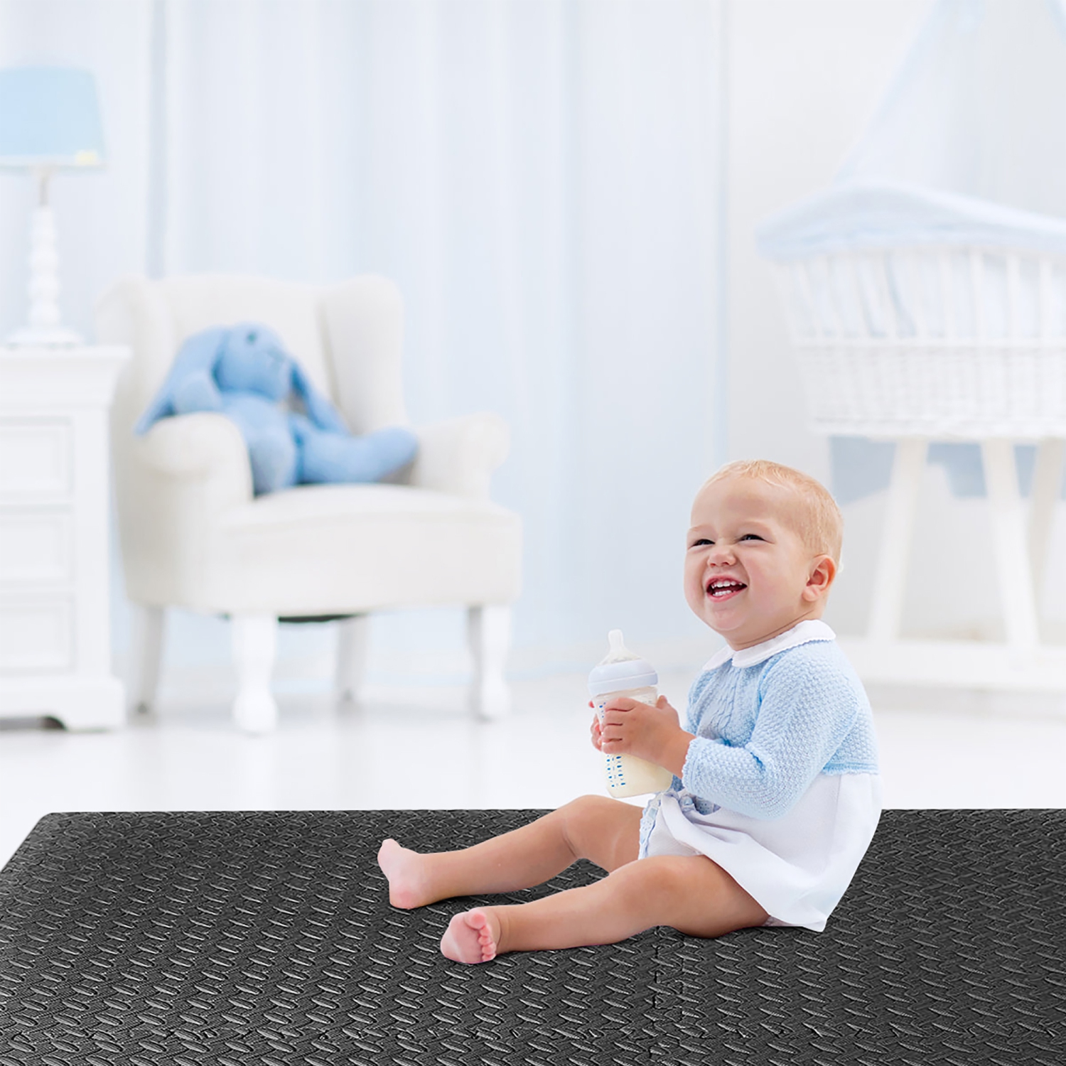 Tapis d'exercice casse-tête 12Tiles 1/2 po avec tuiles interverrouillables en mousse EVA de Costway