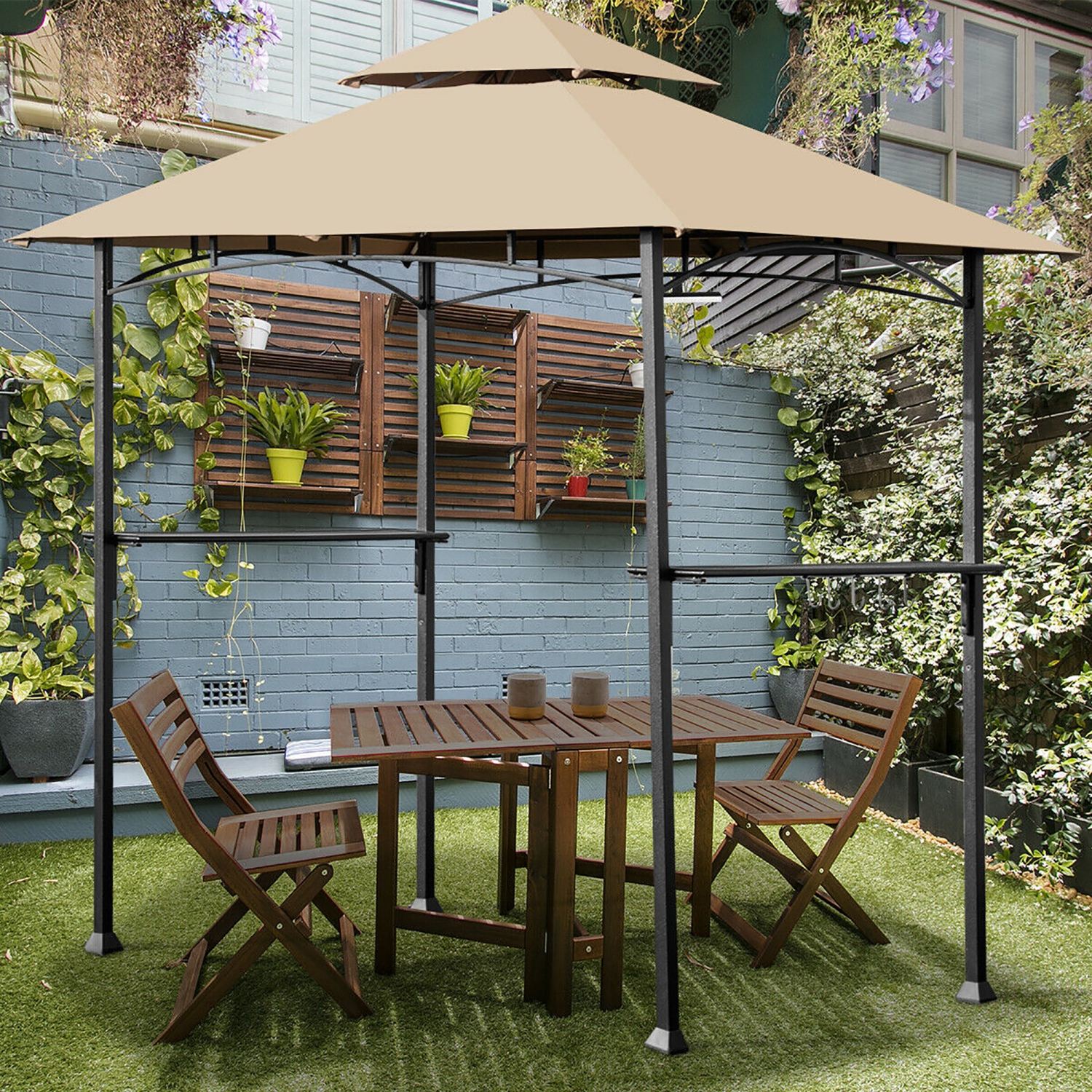 Pavillon de jardin 243x152cm Costway – Avec lampe LED