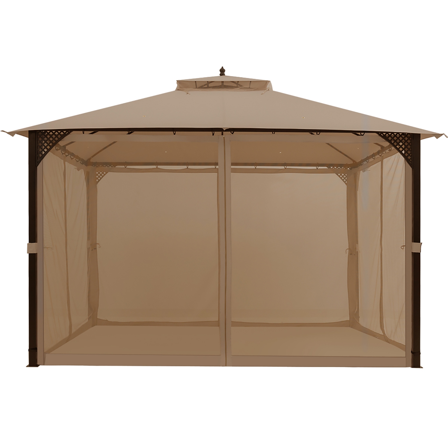 Costway 12' x 10' Outdoor Patio Gazebo Canopy Shelter Double Top Sidewalls Netting