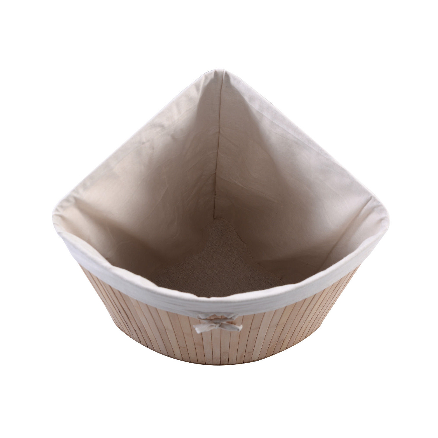 Panier à linge de coin en bambou de Costway Panier à linge Lavage en tissu Bac de rangement Couvercle naturel