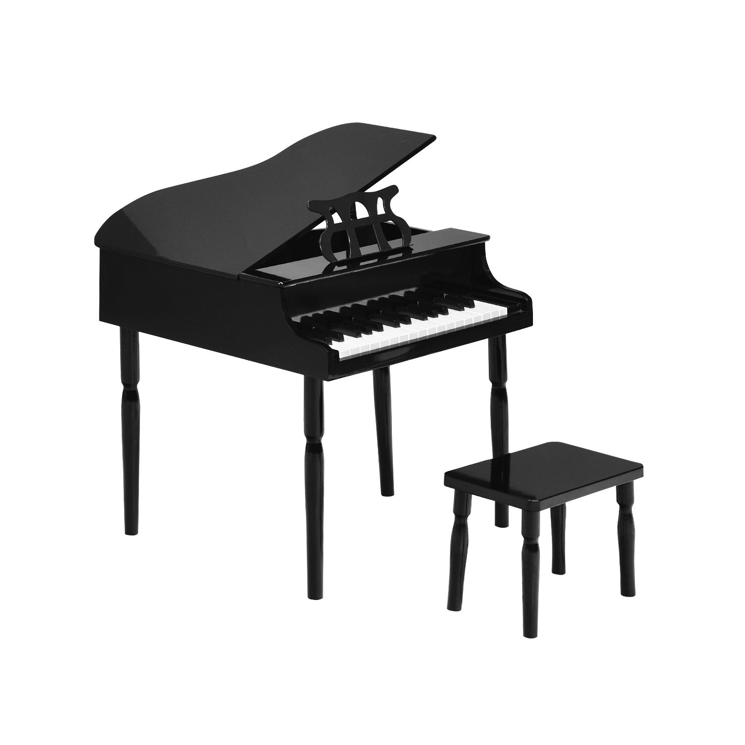 Piano Classique de Marque Costway en Bois à 30 touches avec banc et support à musique Noir