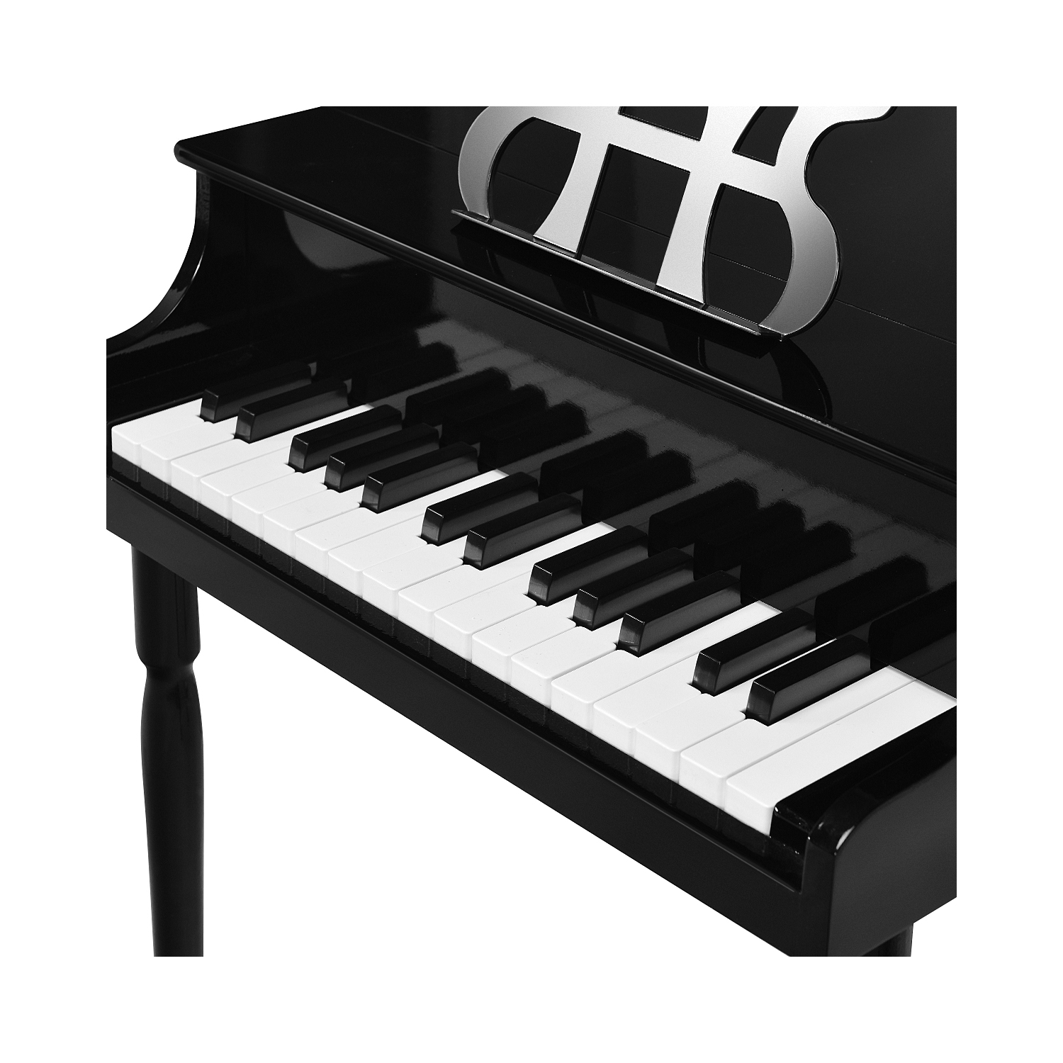 Costway Jouet d'instrument de musique en bois de piano classique pour  enfants à 30 touches avec support et tabouret blanc