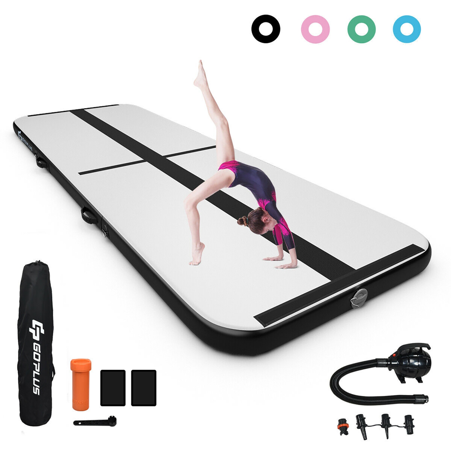 Goplus 10FT Inflatable Gymnastics Tumbling Mat w/ Pump