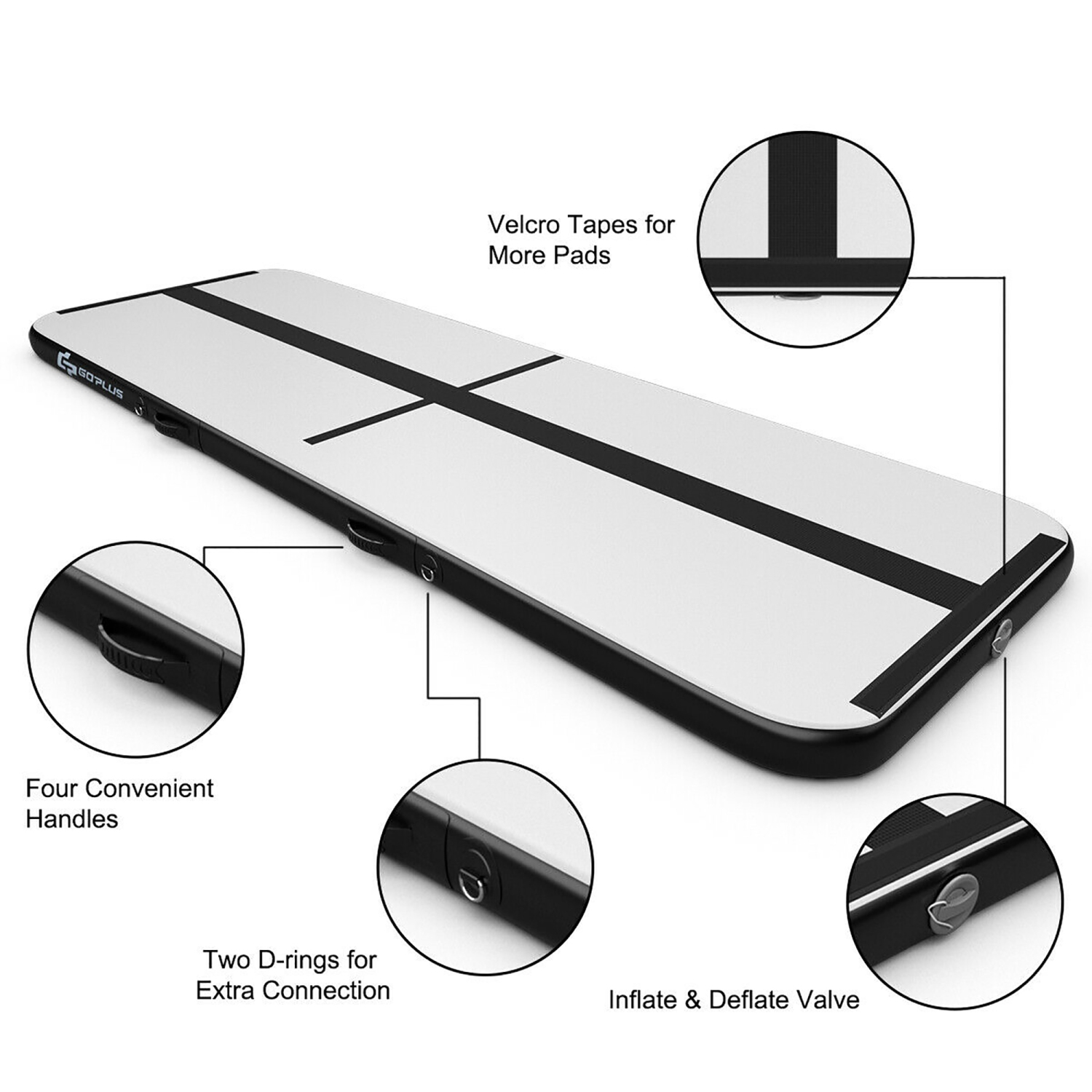 Goplus 10FT Inflatable Gymnastics Tumbling Mat w/ Pump