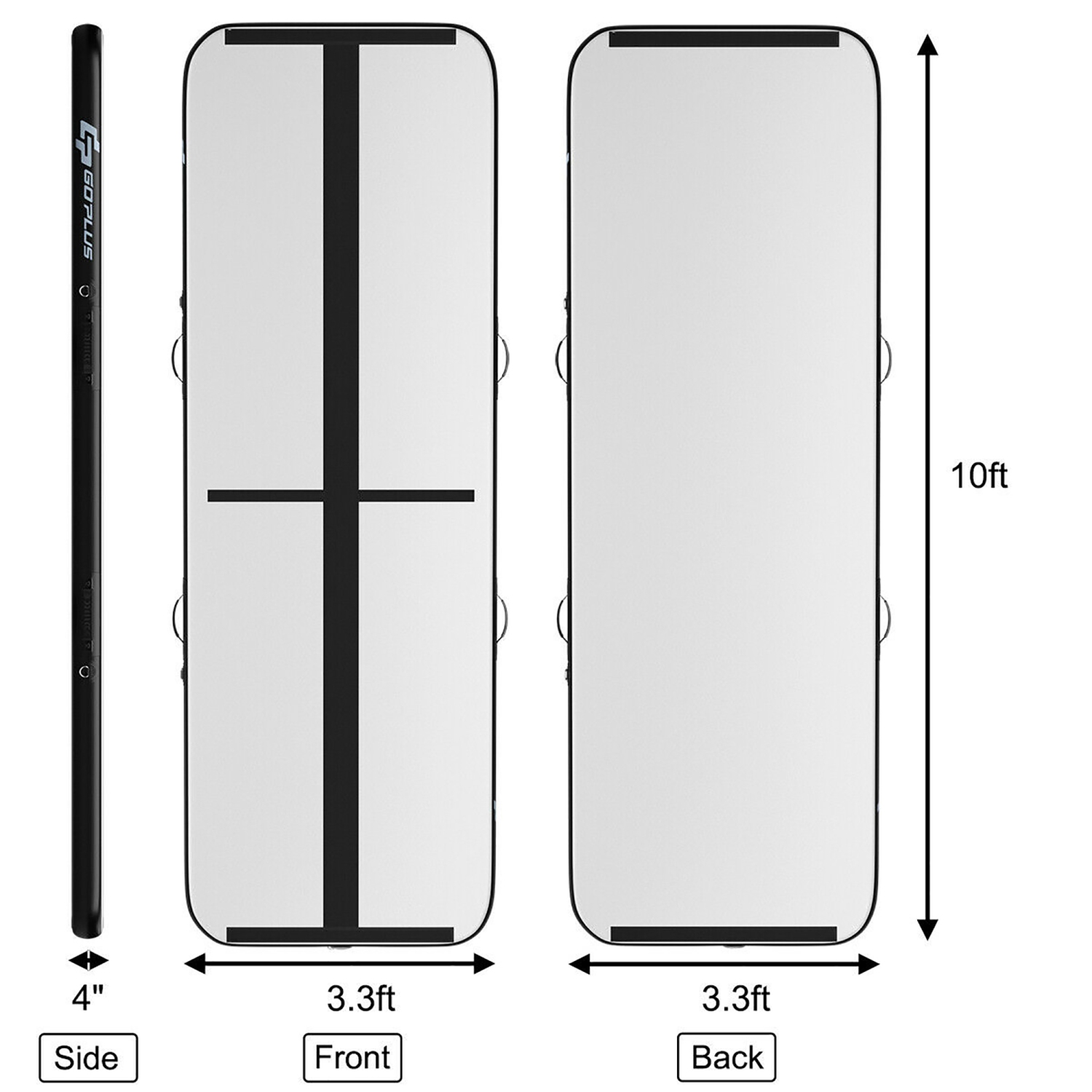 Goplus 10FT Inflatable Gymnastics Tumbling Mat w/ Pump