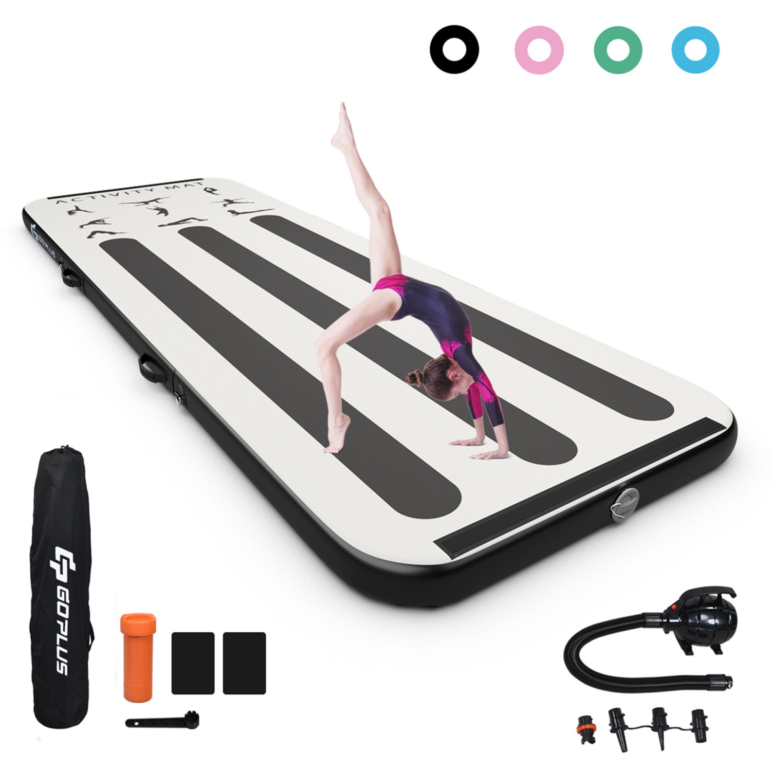 Goplus 10FT Inflatable Gymnastics Tumbling Mat w/ Pump