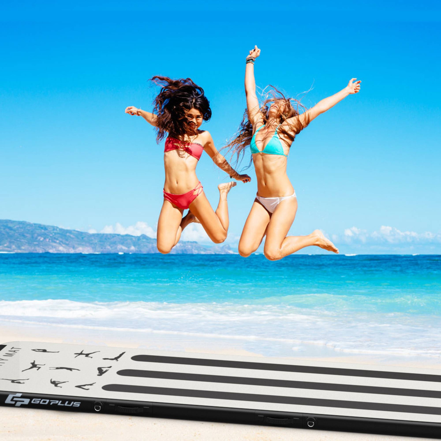 Goplus 10FT Inflatable Gymnastics Tumbling Mat w/ Pump