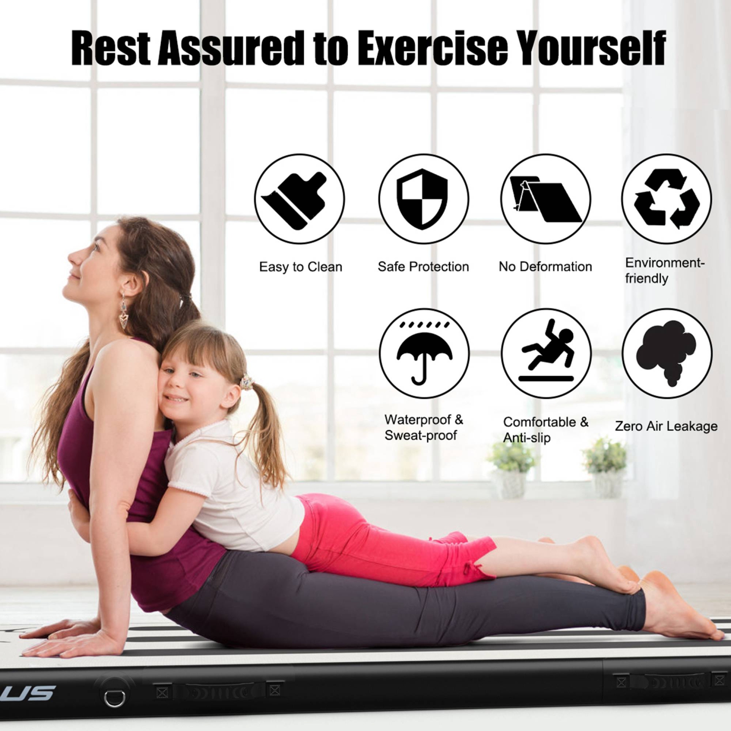 Goplus 10FT Inflatable Gymnastics Tumbling Mat w/ Pump