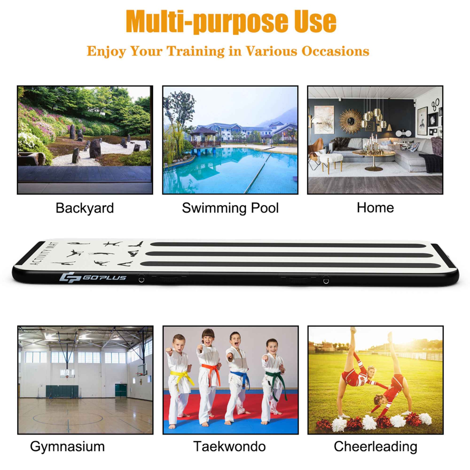 Goplus 10FT Inflatable Gymnastics Tumbling Mat w/ Pump