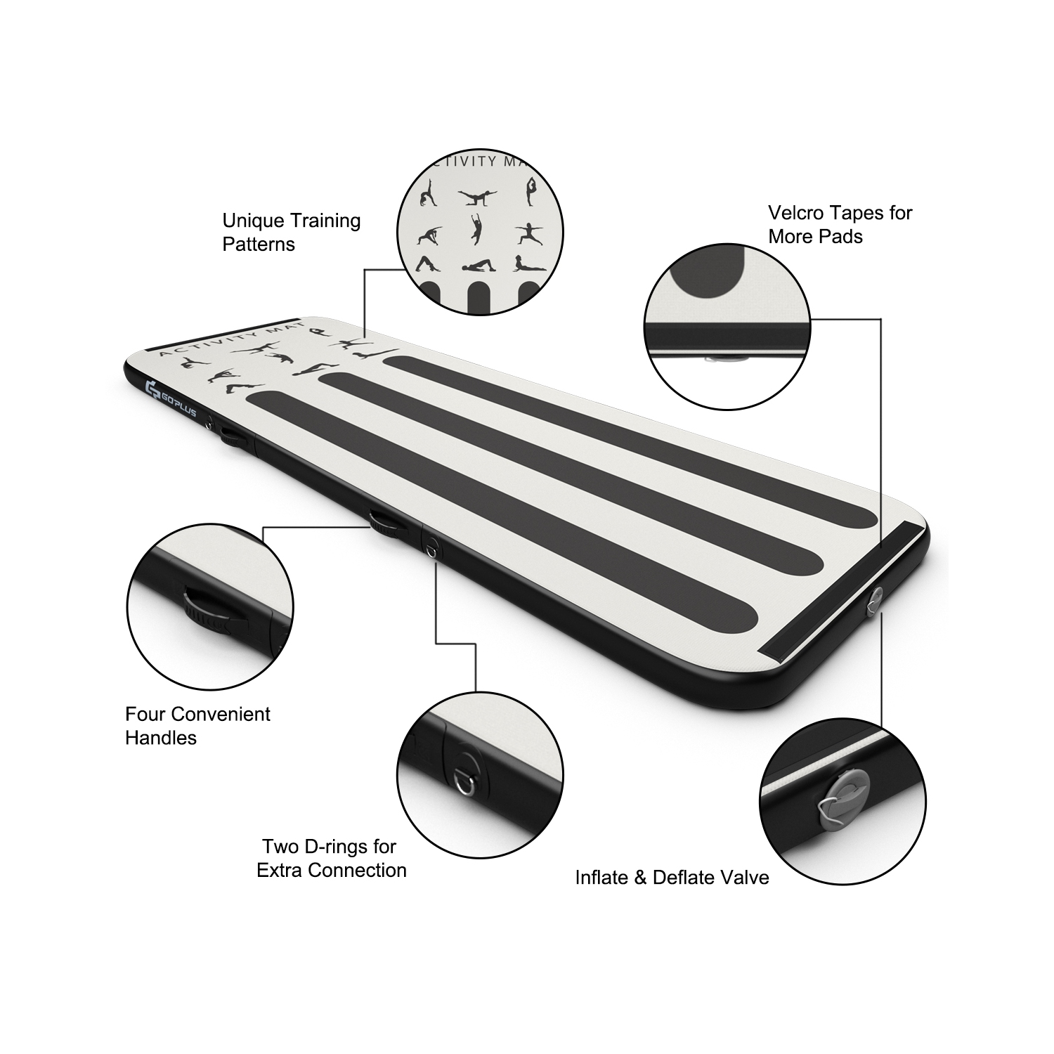 Goplus 10FT Inflatable Gymnastics Tumbling Mat w/ Pump