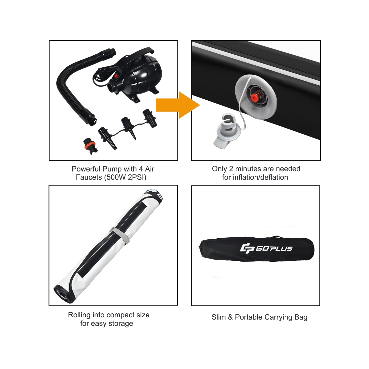 Goplus 10FT Inflatable Gymnastics Tumbling Mat w/ Pump