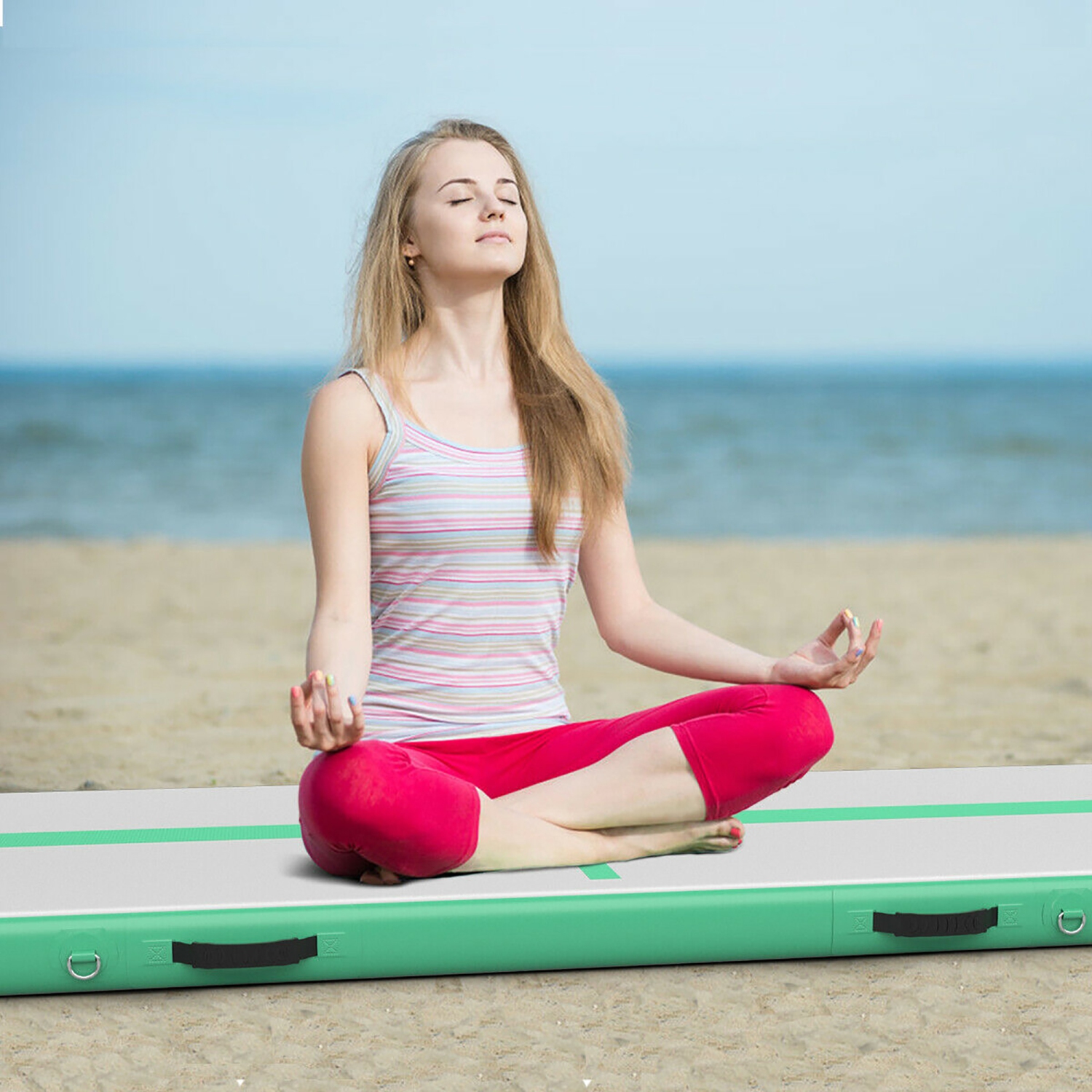 Goplus 10FT Inflatable Gymnastics Tumbling Mat w/ Pump