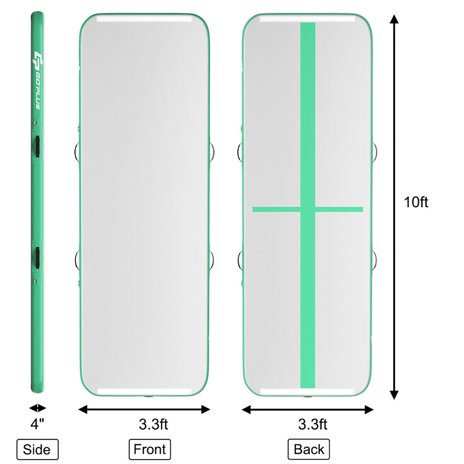 Goplus 10FT Inflatable Gymnastics Tumbling Mat w/ Pump