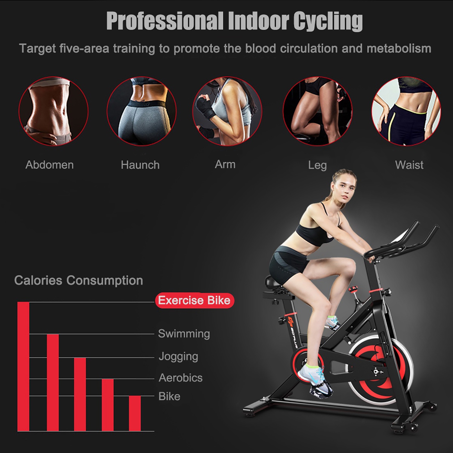 goplus stationary exercise magnetic cycling bike