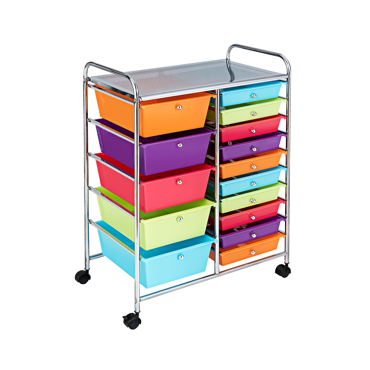 Costway 15 Drawer Rolling Storage Cart Storage Rolling Carts Drawers