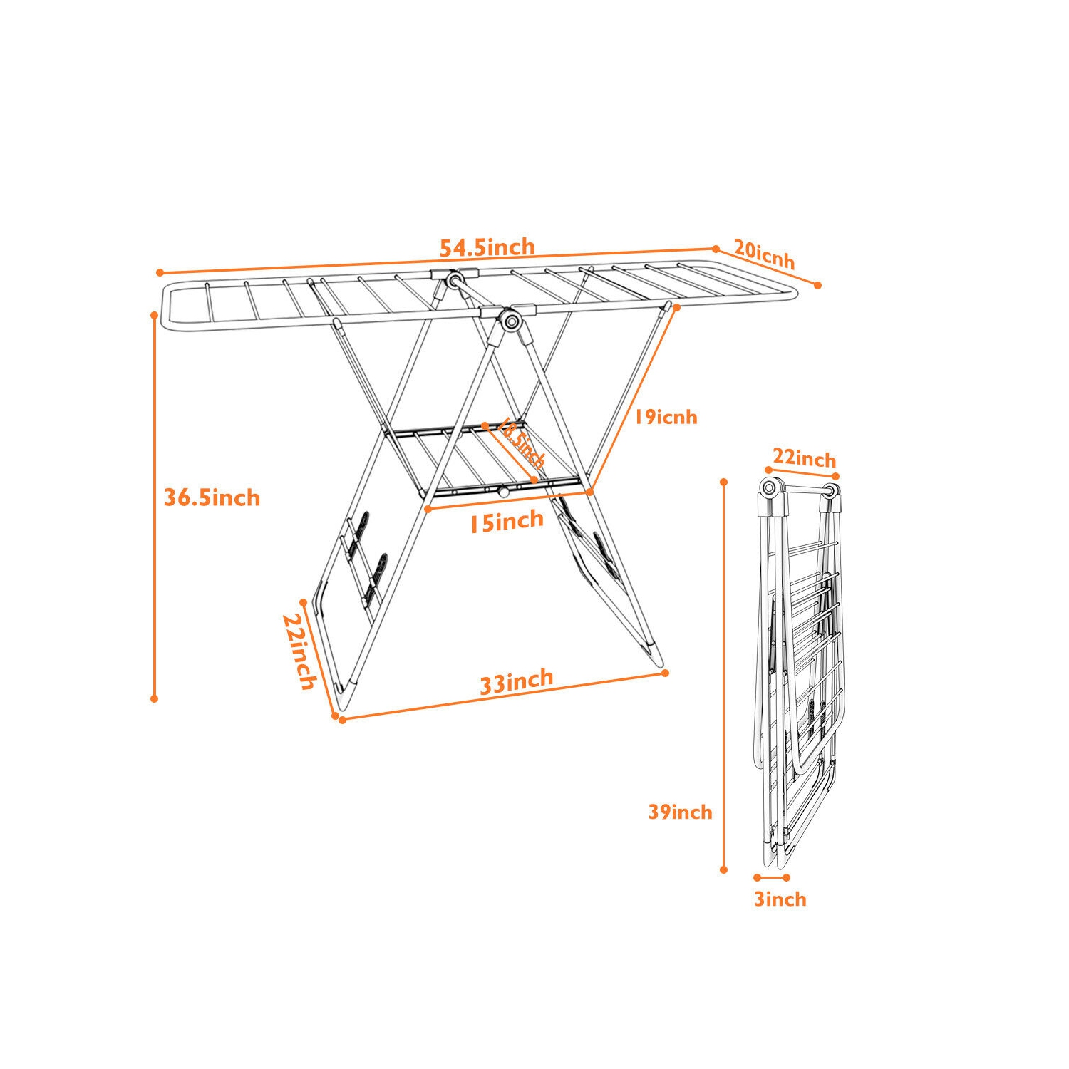 Rangement des vêtements de lessive séchoir pliant portable