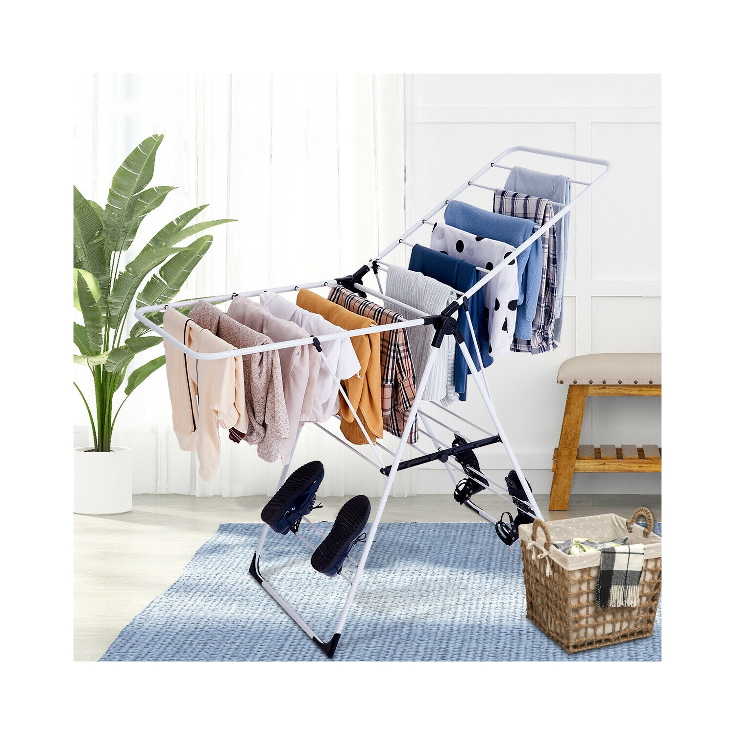 Rangement des vêtements de lessive séchoir pliant portable