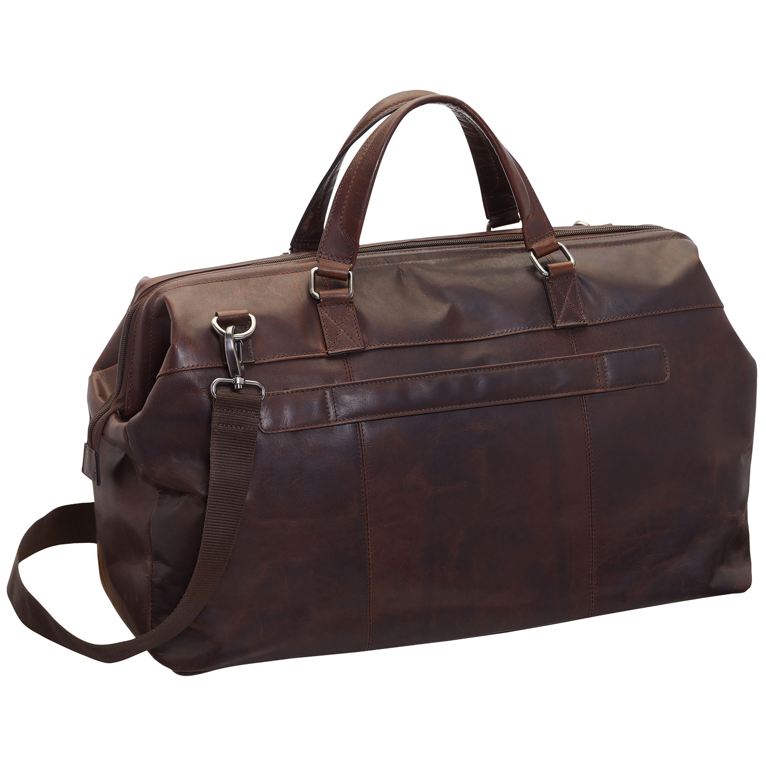 Mancini Buffalo Leather Duffle Bag - Brown