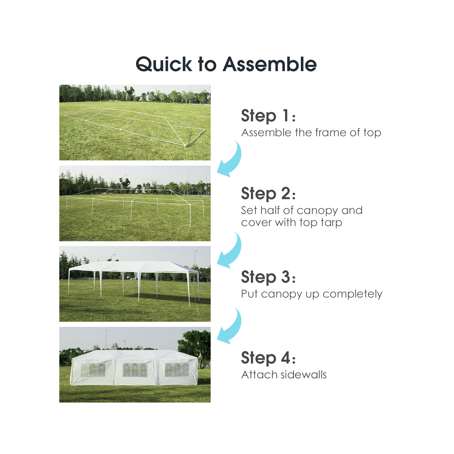 Costway 10'x30' Outdoor Party Wedding Tent Canopy Heavy duty Gazebo