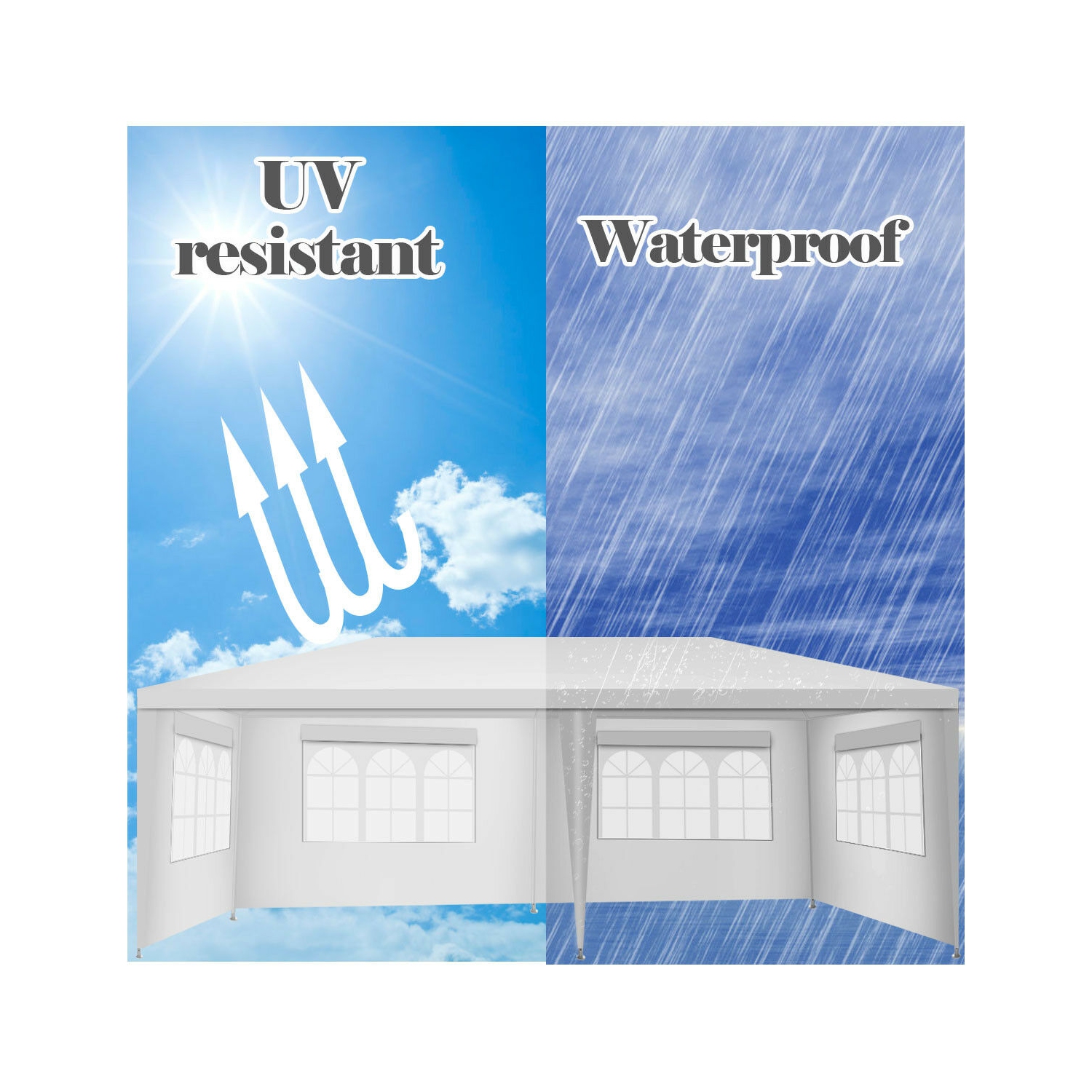 Costway 10'x20' Canopy Tent Heavy Duty Wedding Party Tent 4 Sidewalls W/Carry Bag