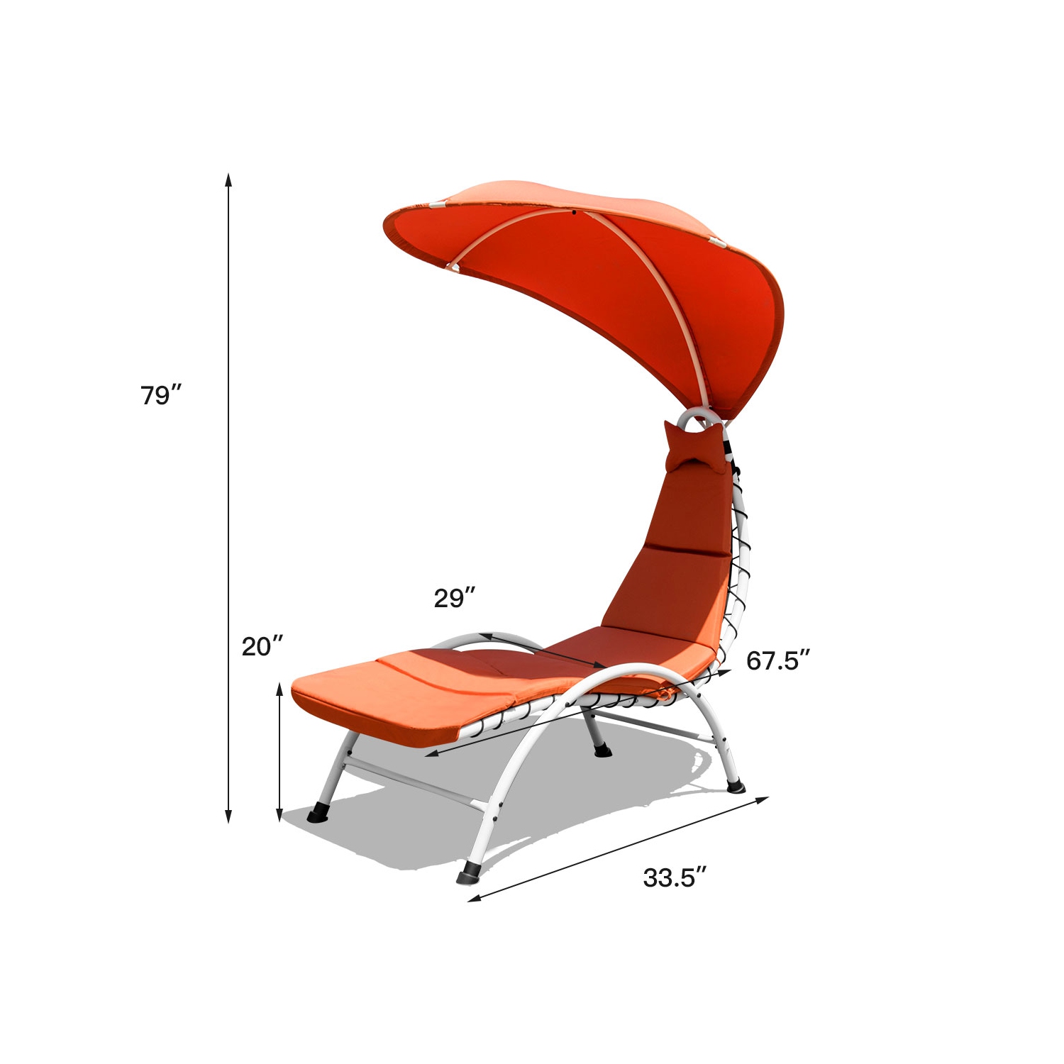 Chaise longue de Costway avec hamac à auvent et auvent avec auvent