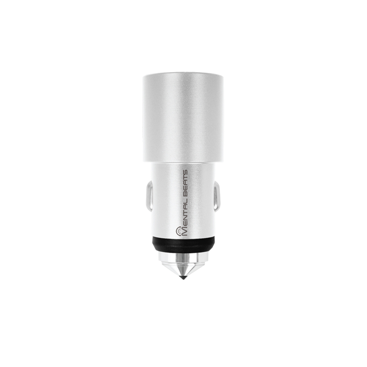 M 2 USB Car Charger Adaptor - Silver